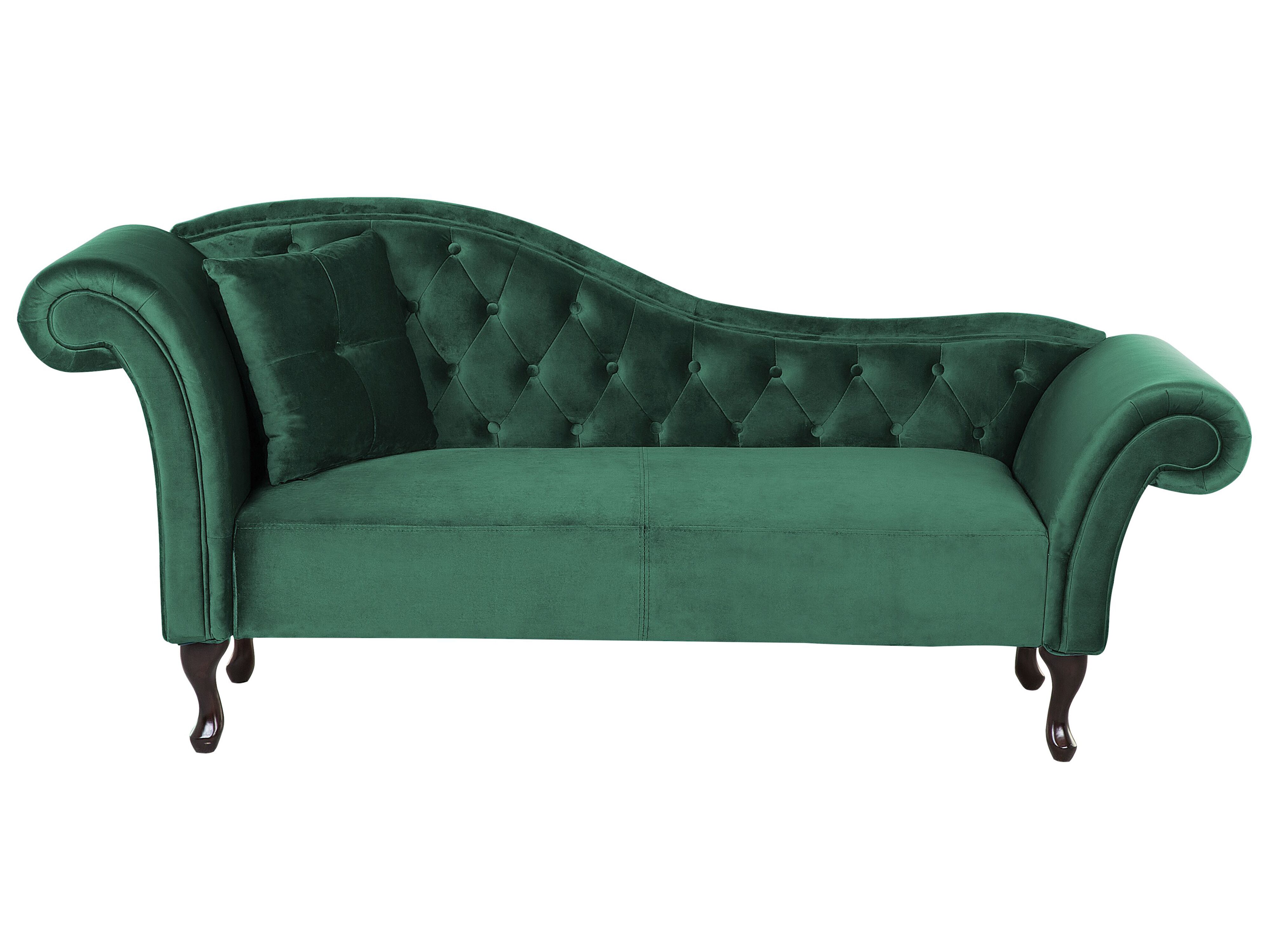 Left-Hand Chaise Lounge LATTES Velvet Dark Green