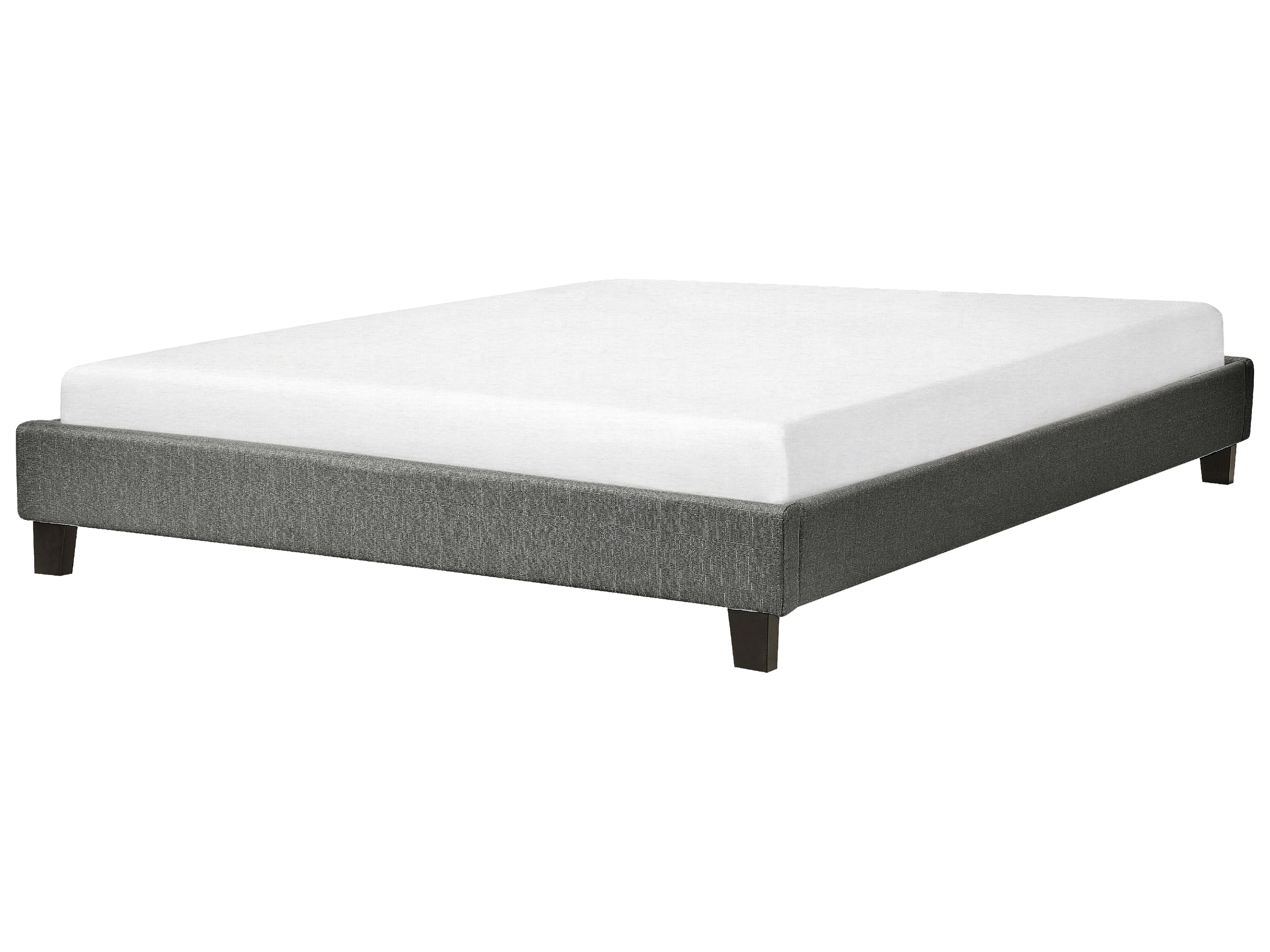 Bed without Headboard Fabric ROANNE 160 x 200 cm (EU King Size) Grey
