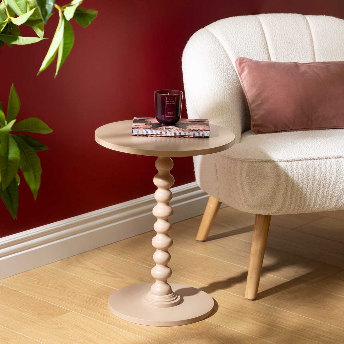 Side table "Alix" Hazelnut, 50x38x38 cm