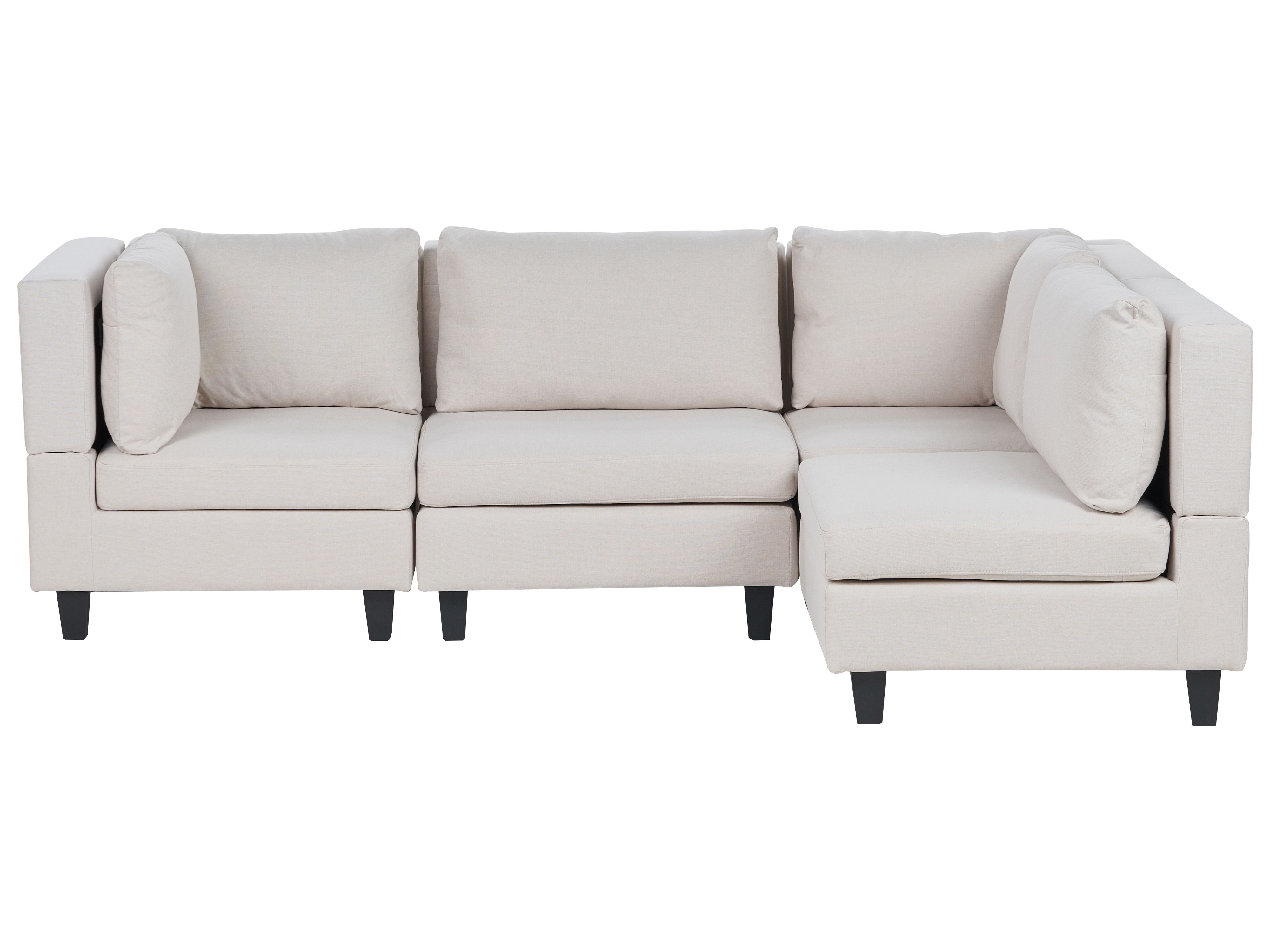 Modular Corner Sofa 4 Seater UNSTAD Fabric Light Beige Left Hand
