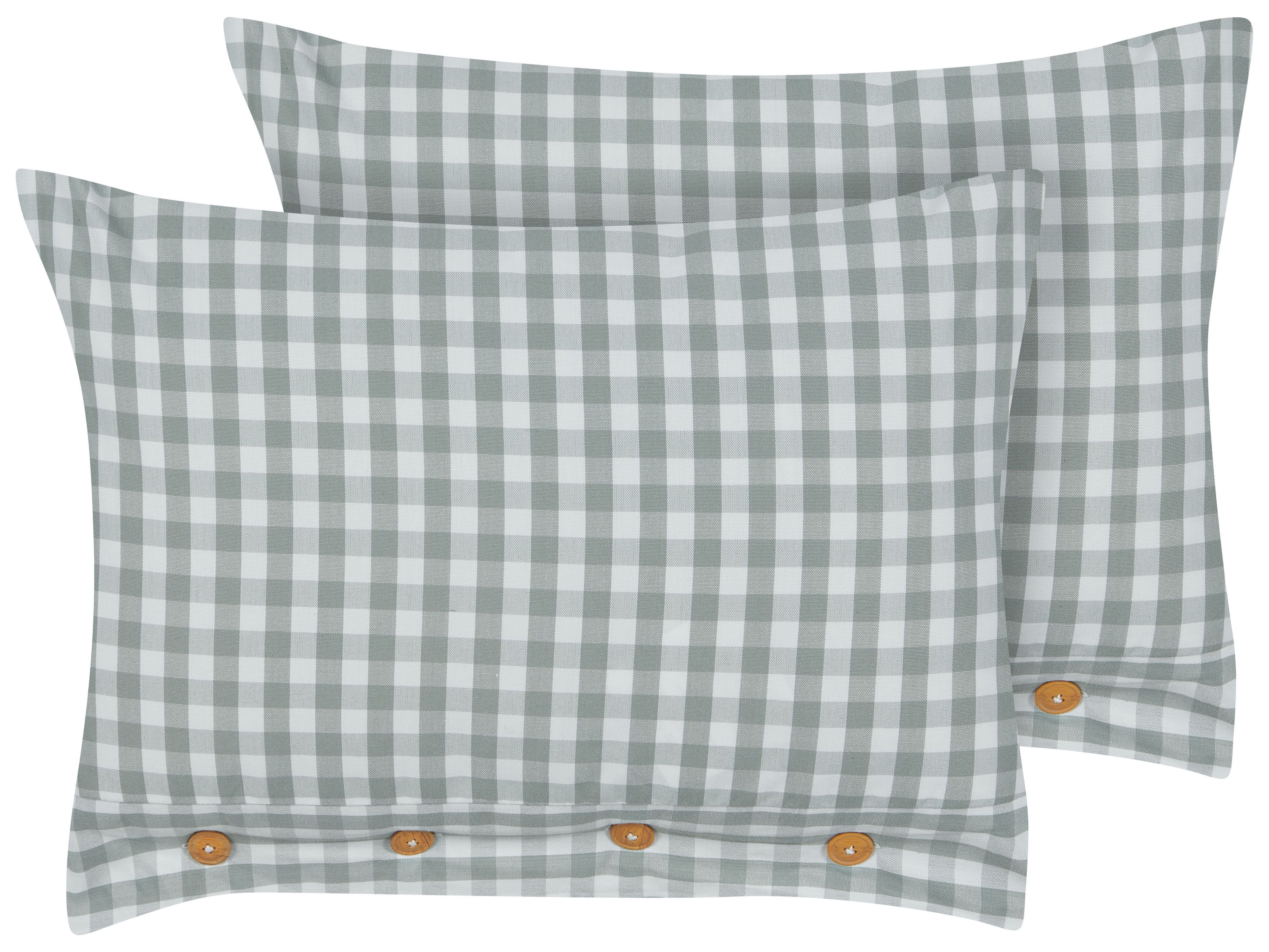 Set of 2 Decorative Cushions TALYA 40 x 60 cm Mint Green Checked