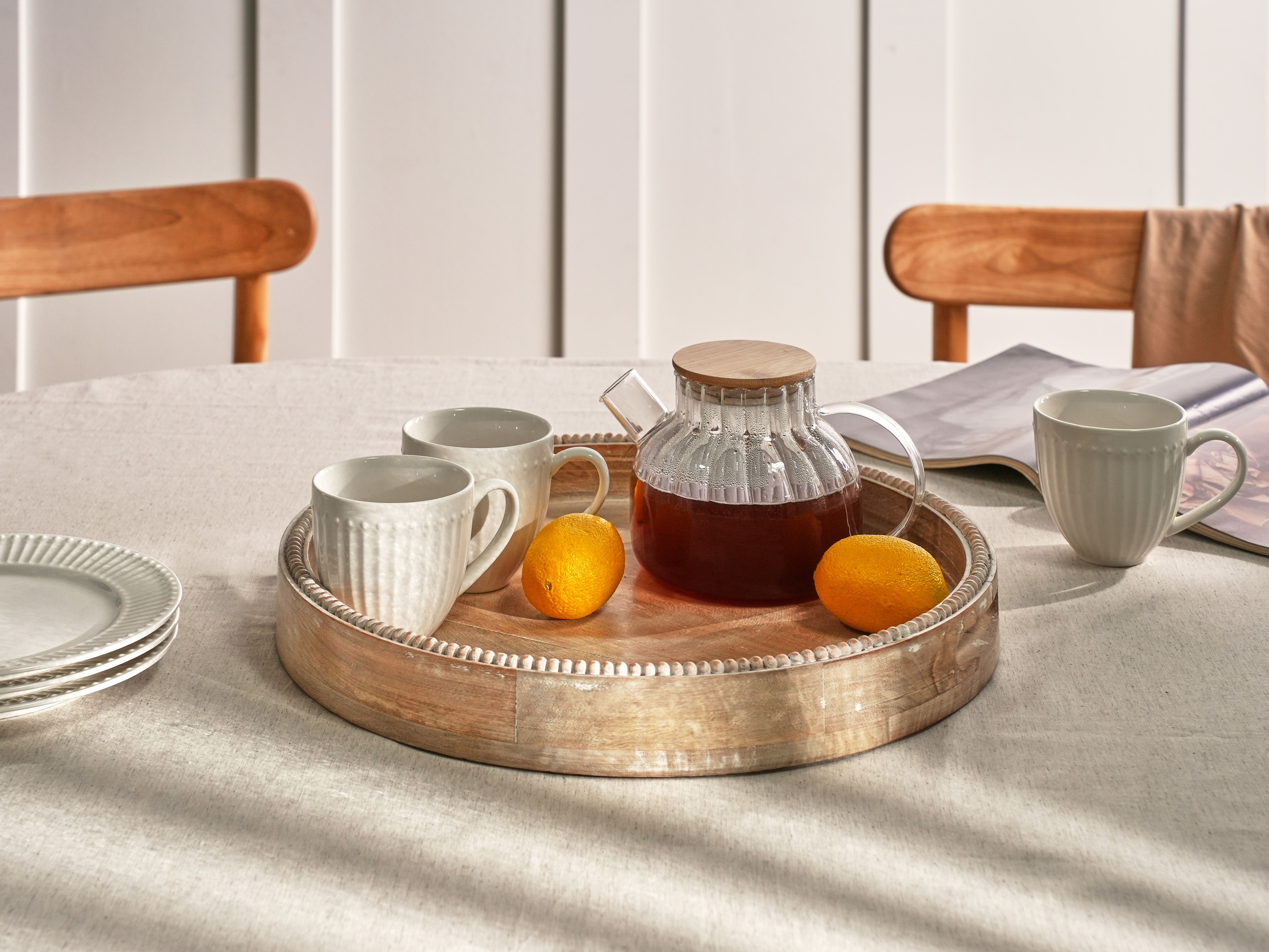 Serving Tray DAMANHUR Mango Wood Light Brown