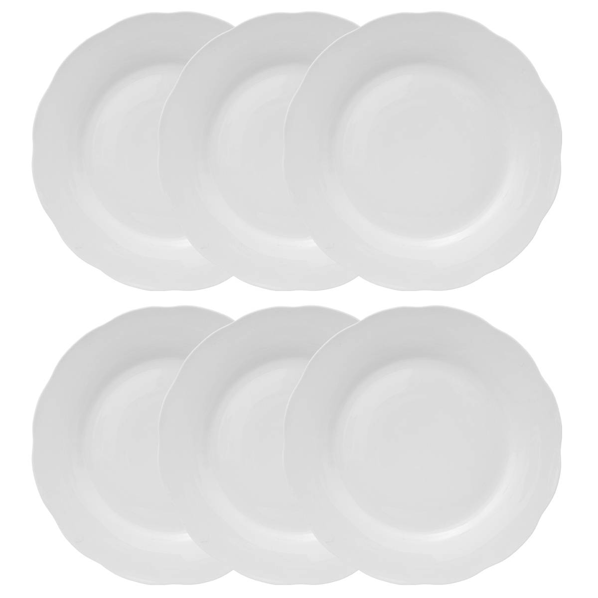 Set of 6 dinner plates "Alma" D.26.5 cm, White