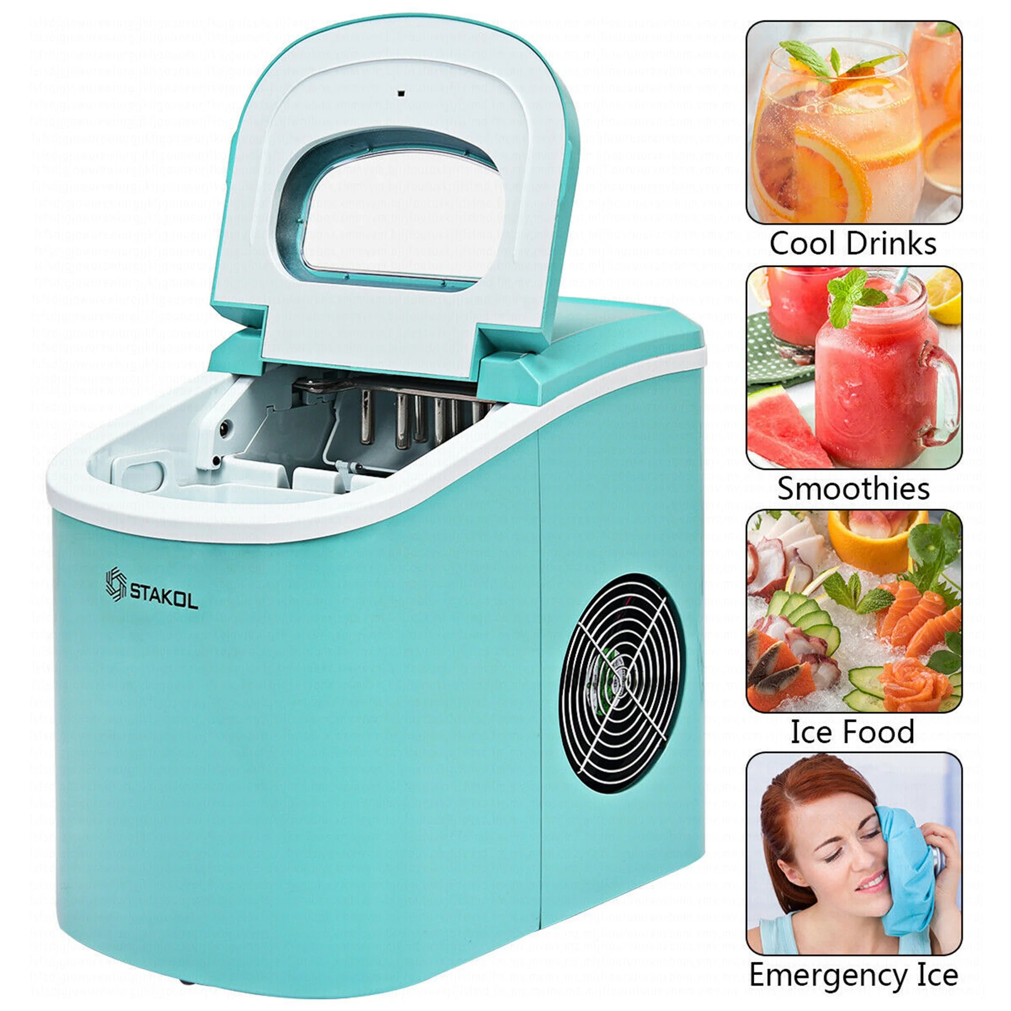 Costway Silver Portable Compact Electric Ice Maker Machine Mini Cube 26lb/Day - Image 42
