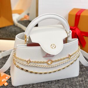 Louis Vuitton Capucines BB handbag in white Taurillon leather1:1High-quality replica