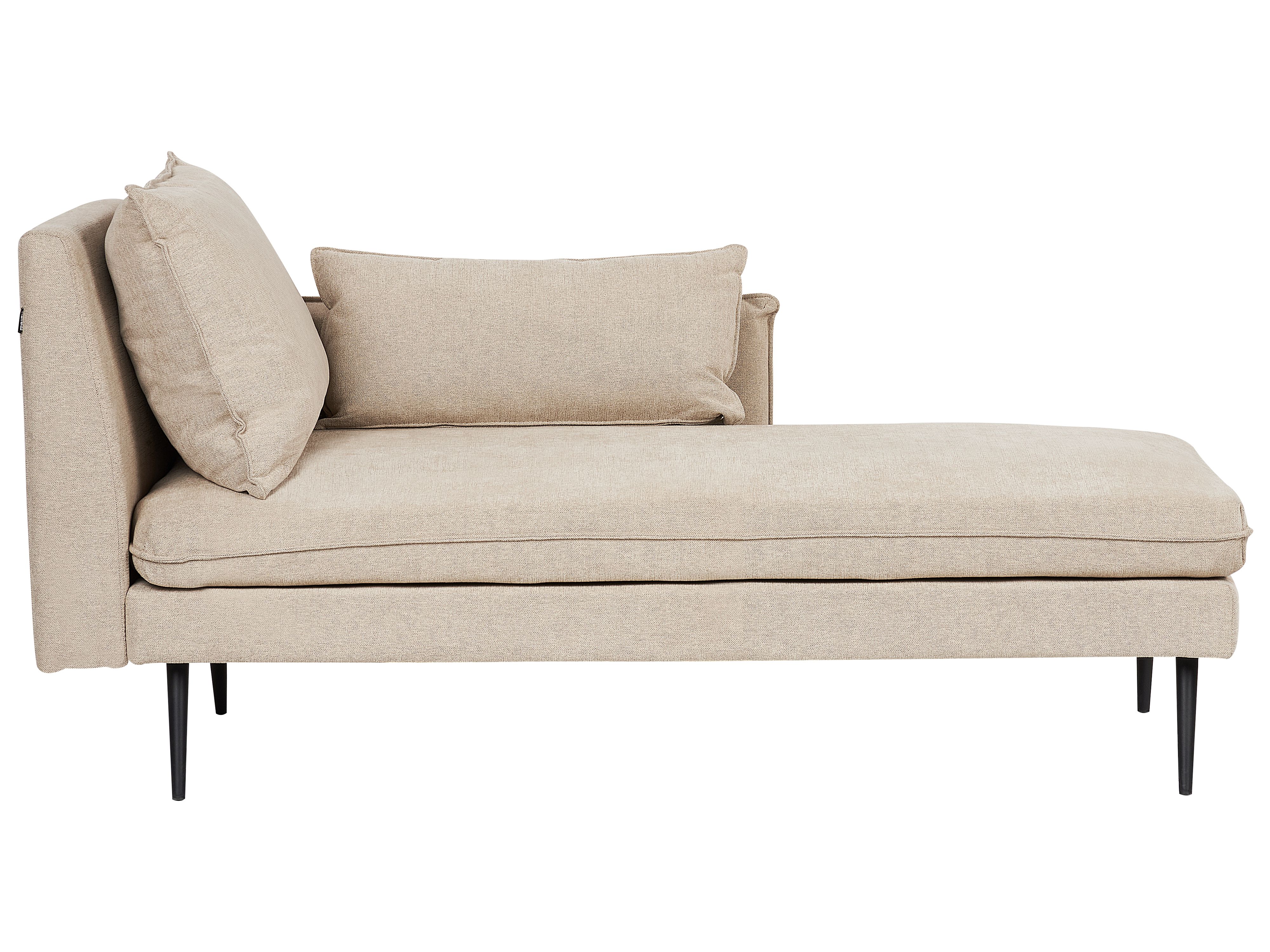 Left-Hand Chaise Lounge YERRES Fabric Beige