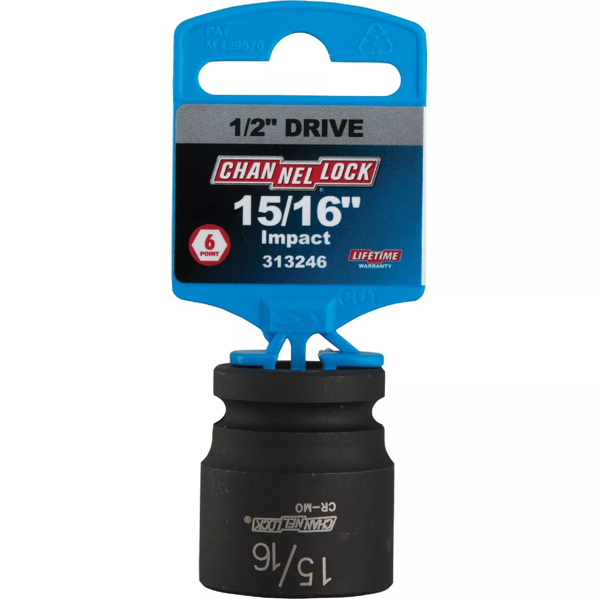 Channellock 1/2 In. Drive 15/16 In. 6-Point Shallow Standard Impact Socket