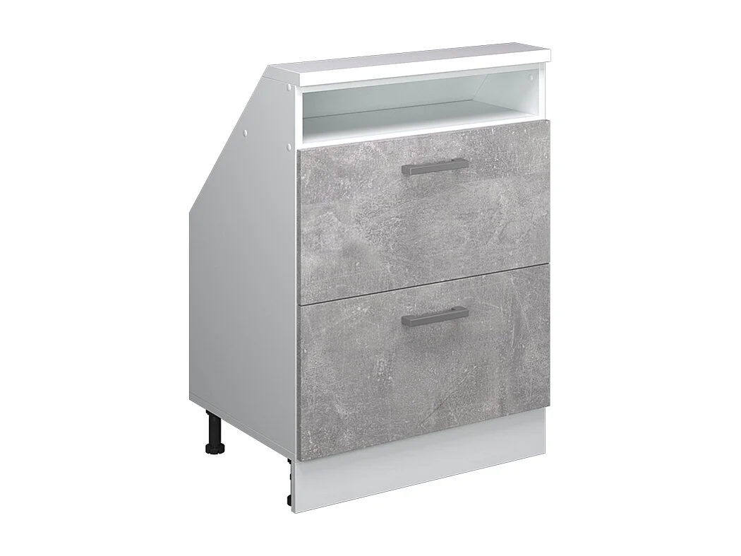 Meuble de rangement sous pente béton/blanc 60x46x81.6 rion