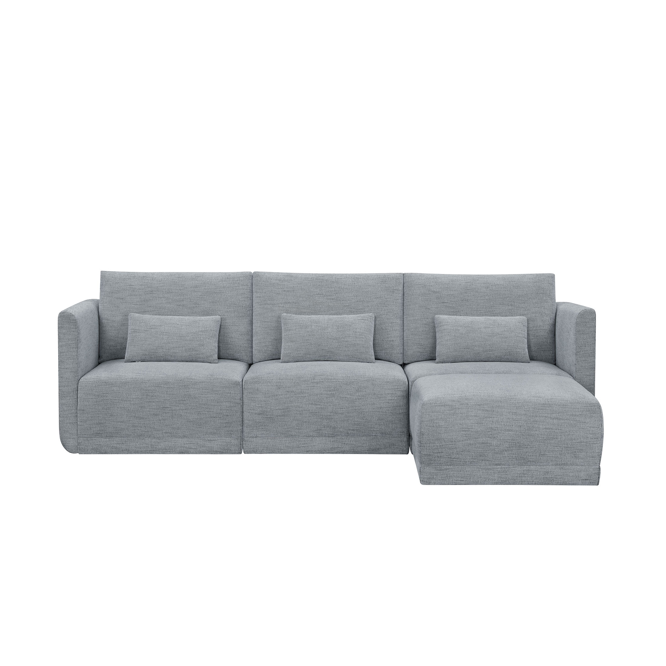 Beautiful Drew Modular Sectional Sofa with Ottoman by Drew Barrymore, Gray Fabric - Image 15