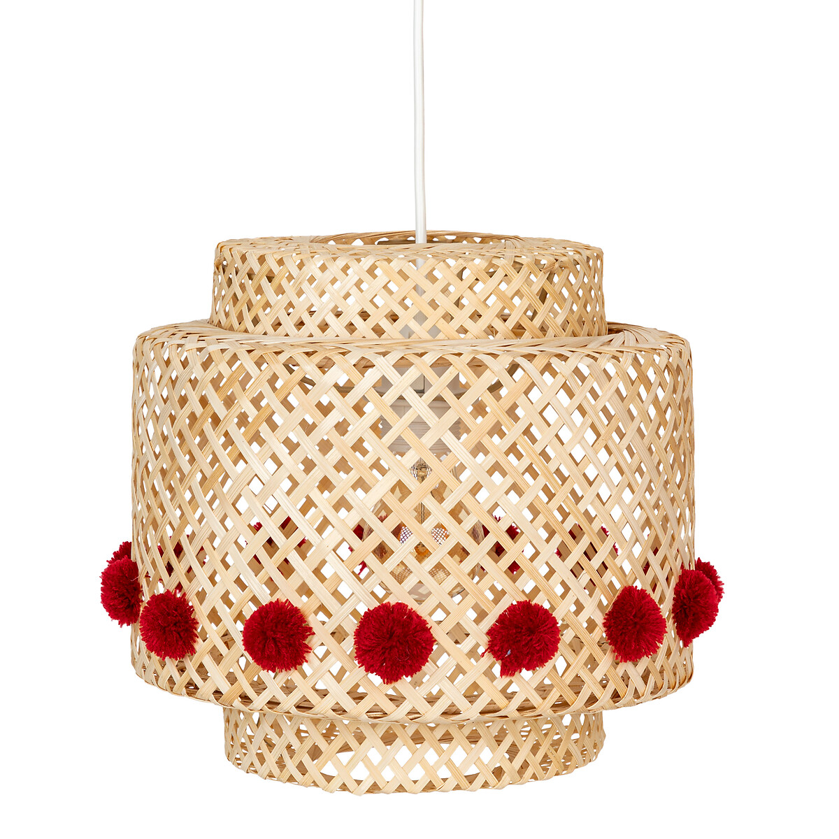 Children's pendant light, tassels "Liby" Bamboo, D.28 cm
