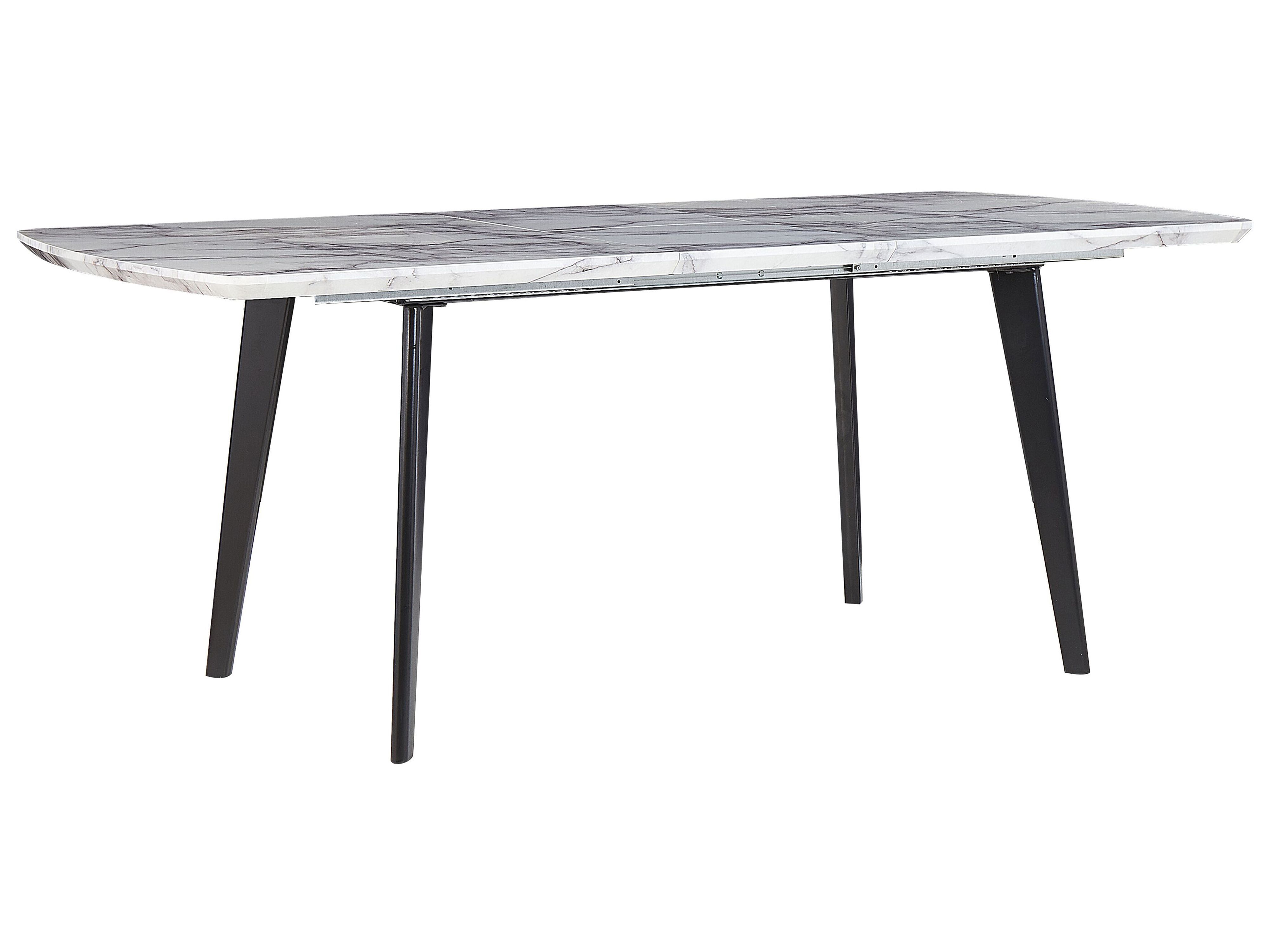 Extending Dining Table MOSBY Grey Marble 160/200 cm 90 cm