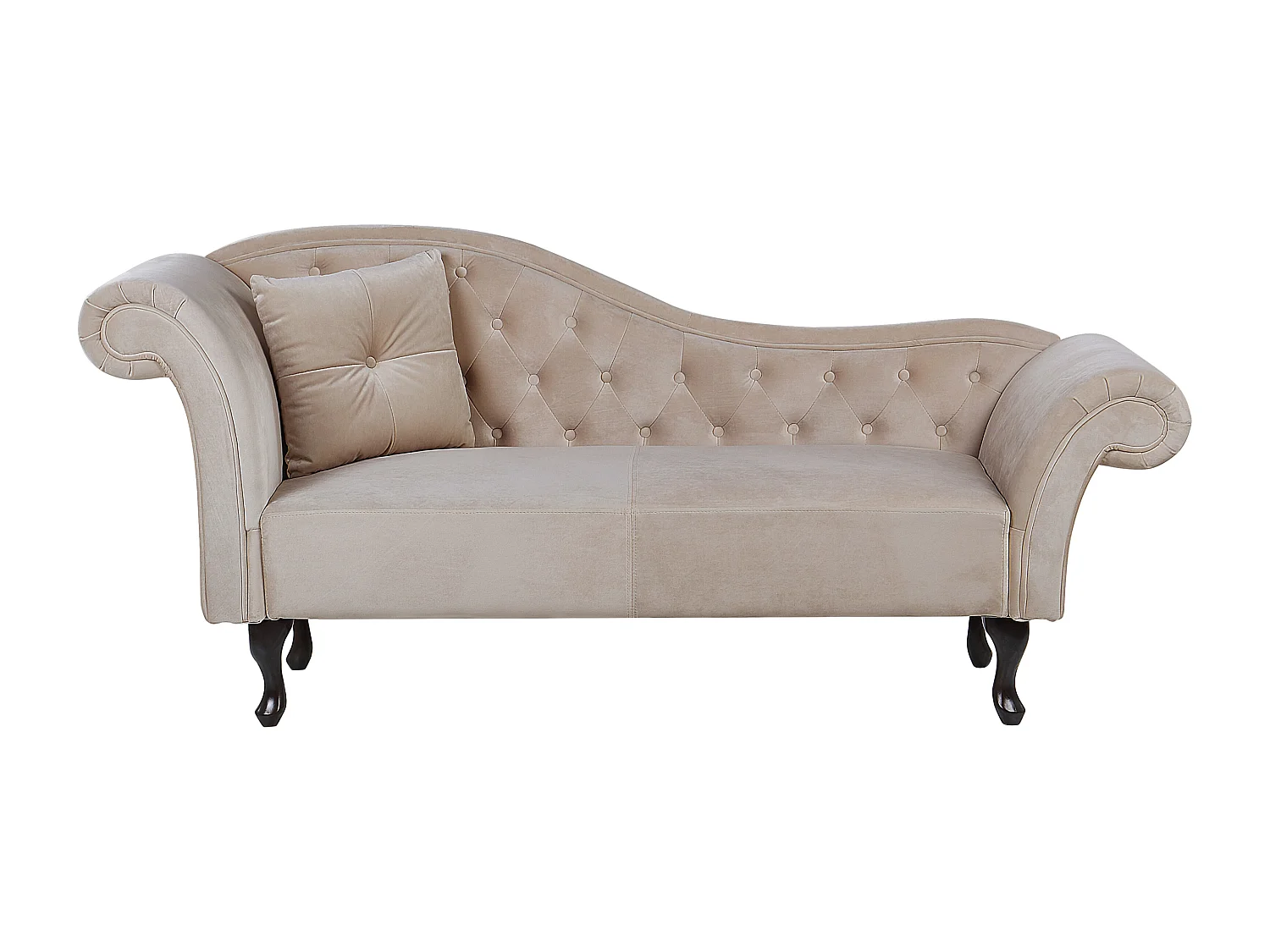 Chaise longue côté gauche LATTES Velours Beige