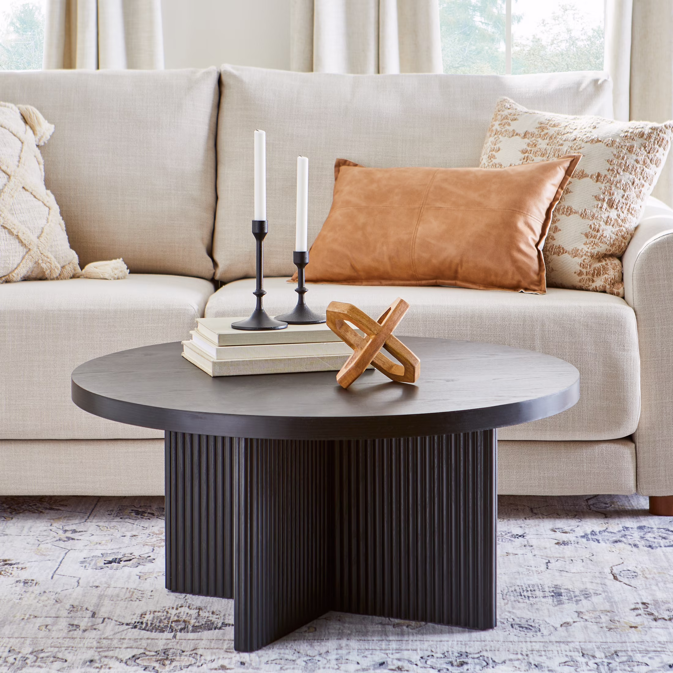 Better Homes & Gardens Lillian Fluted Coffee Table, Natural Pine Finish - Image 3