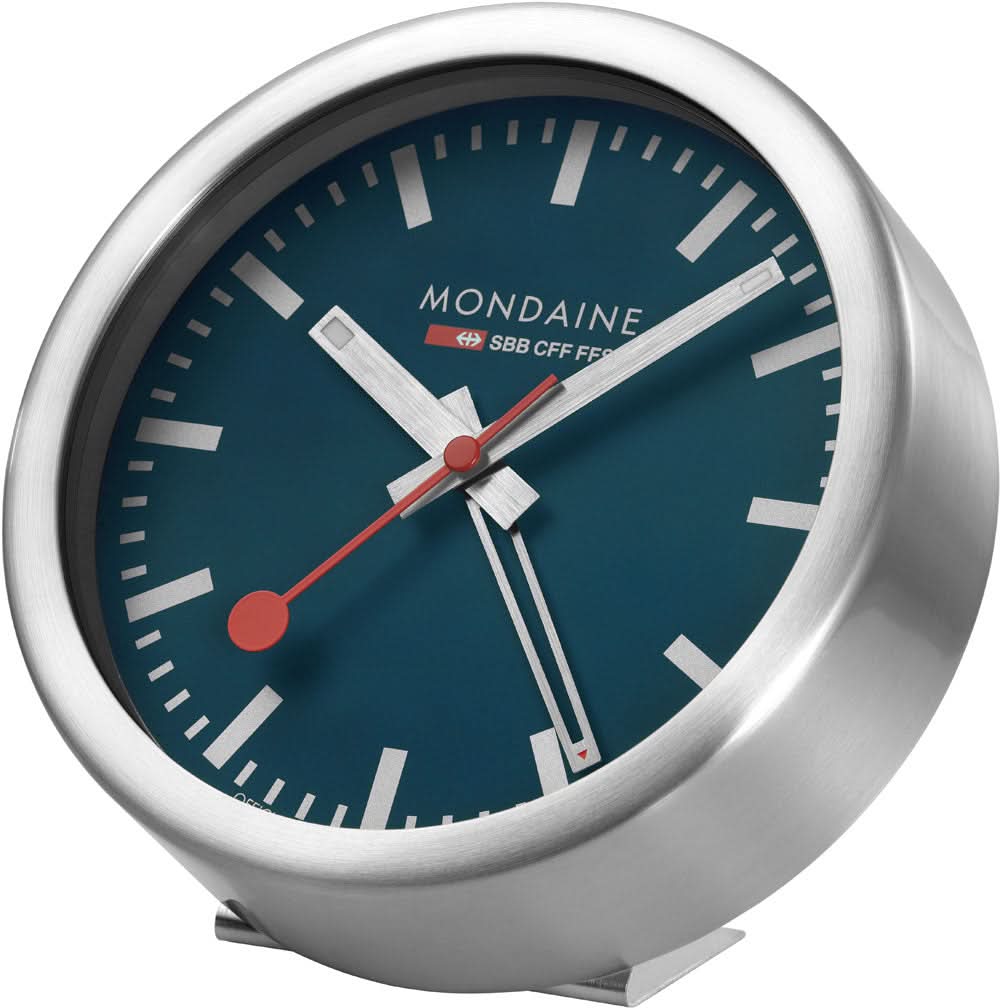 Mondaine SBB A997.MCAL.46SBV Tischuhr • Bahnhofs-Design • Alarm Clock