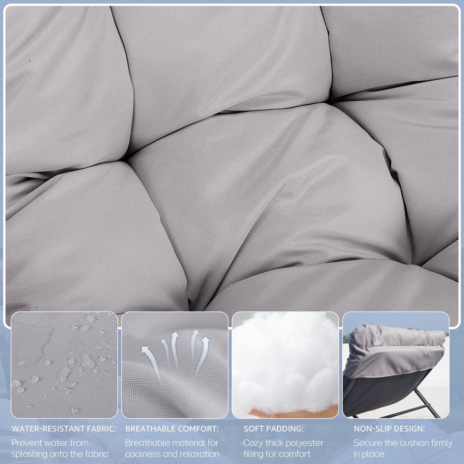 RADIATA Oversized Wicker Papasan Rocking Recliner With Footrest, 450 lbs, Beige - Image 14 RADIATA Oversized Wicker Papasan Rocking Recliner With Footrest, 450 lbs, Beige - Image 14