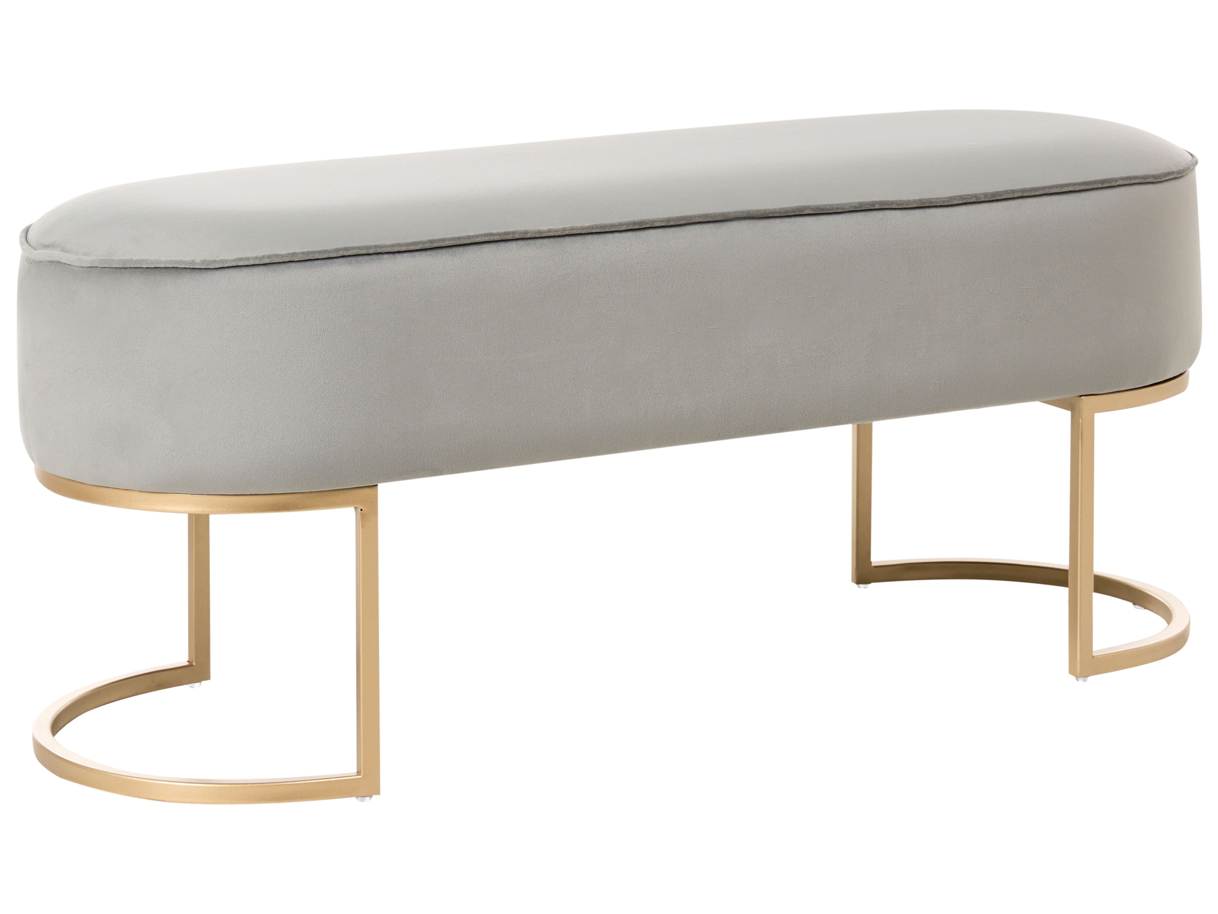 Upholstered Bench MILRY Velvet Light Grey