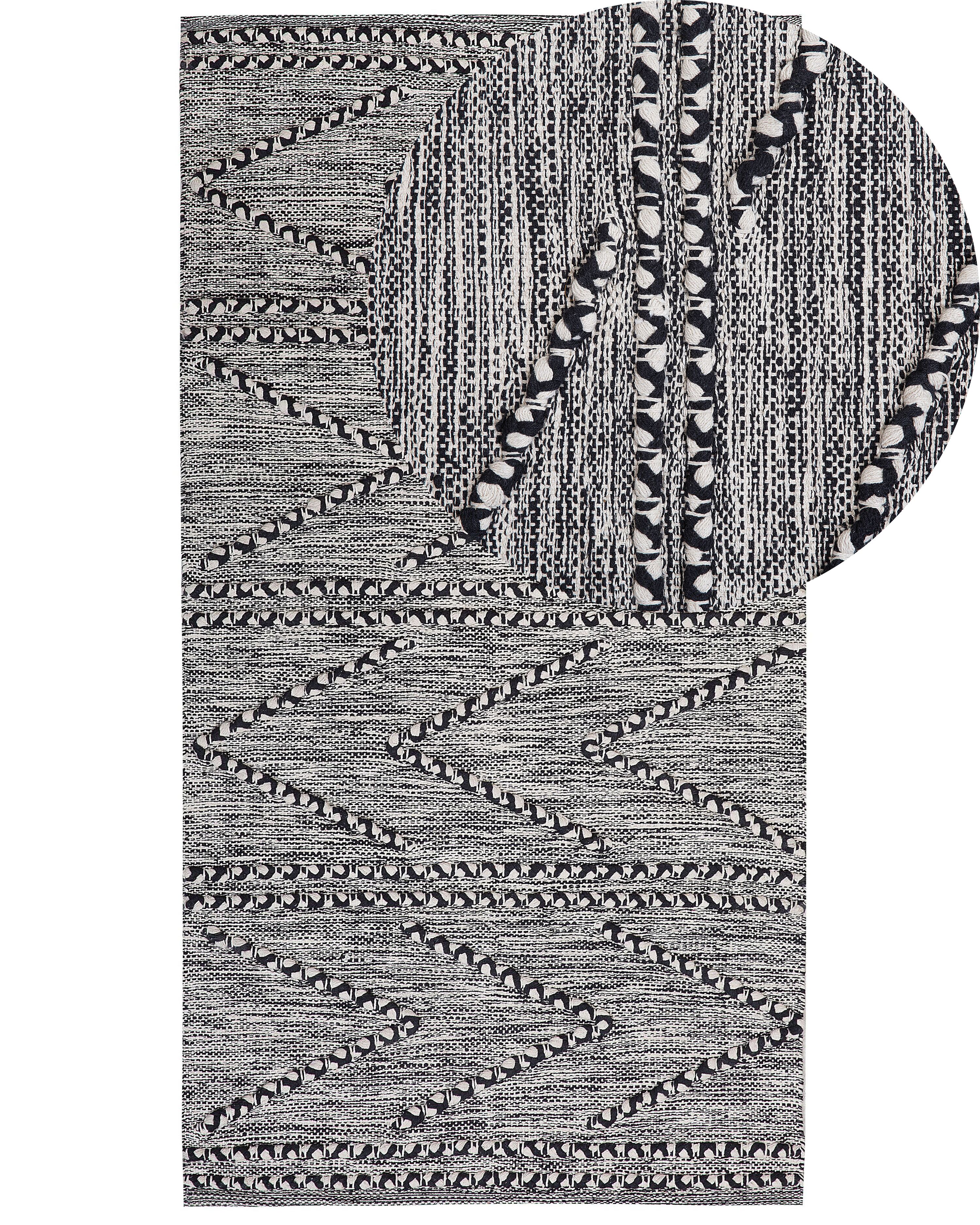 Rug TERMAL Black 80 x 150 cm Cotton