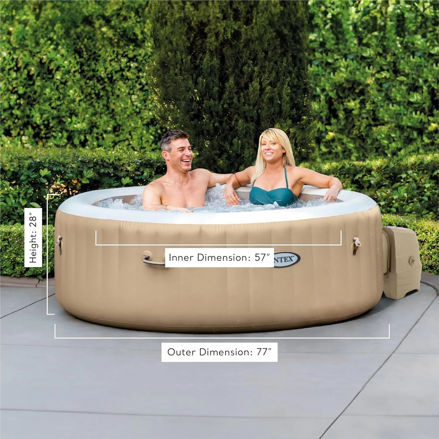 INTEX PureSpa Bubble Massage Spa Set, 4 Person, 77in x 28in - 28425EH - Image 6 INTEX PureSpa Bubble Massage Spa Set, 4 Person, 77in x 28in - 28425EH - Image 6