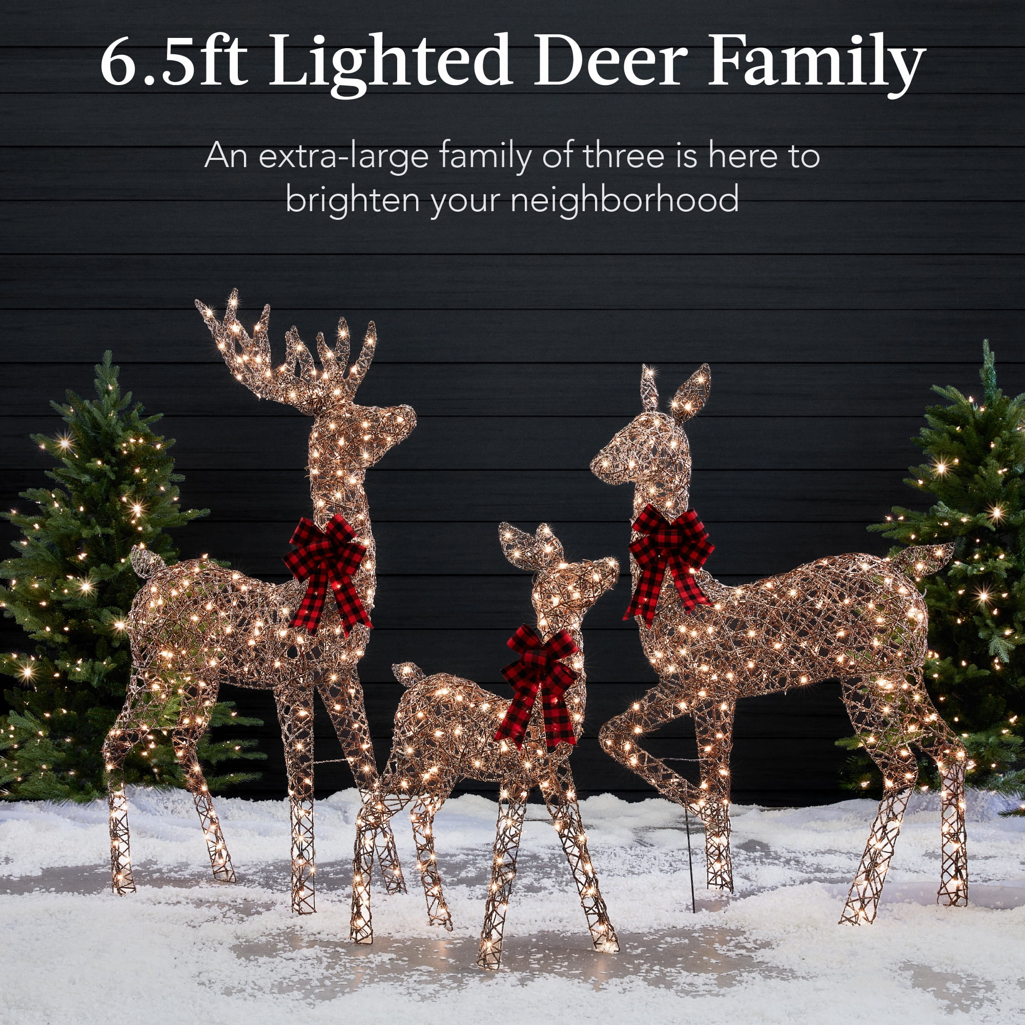 Best Choice Products 6.5ft 3-Piece Lighted Christmas Deer Set Outdoor Yard Decoration w/ 385 LED Lights, Stakes - Gold - Image 20
