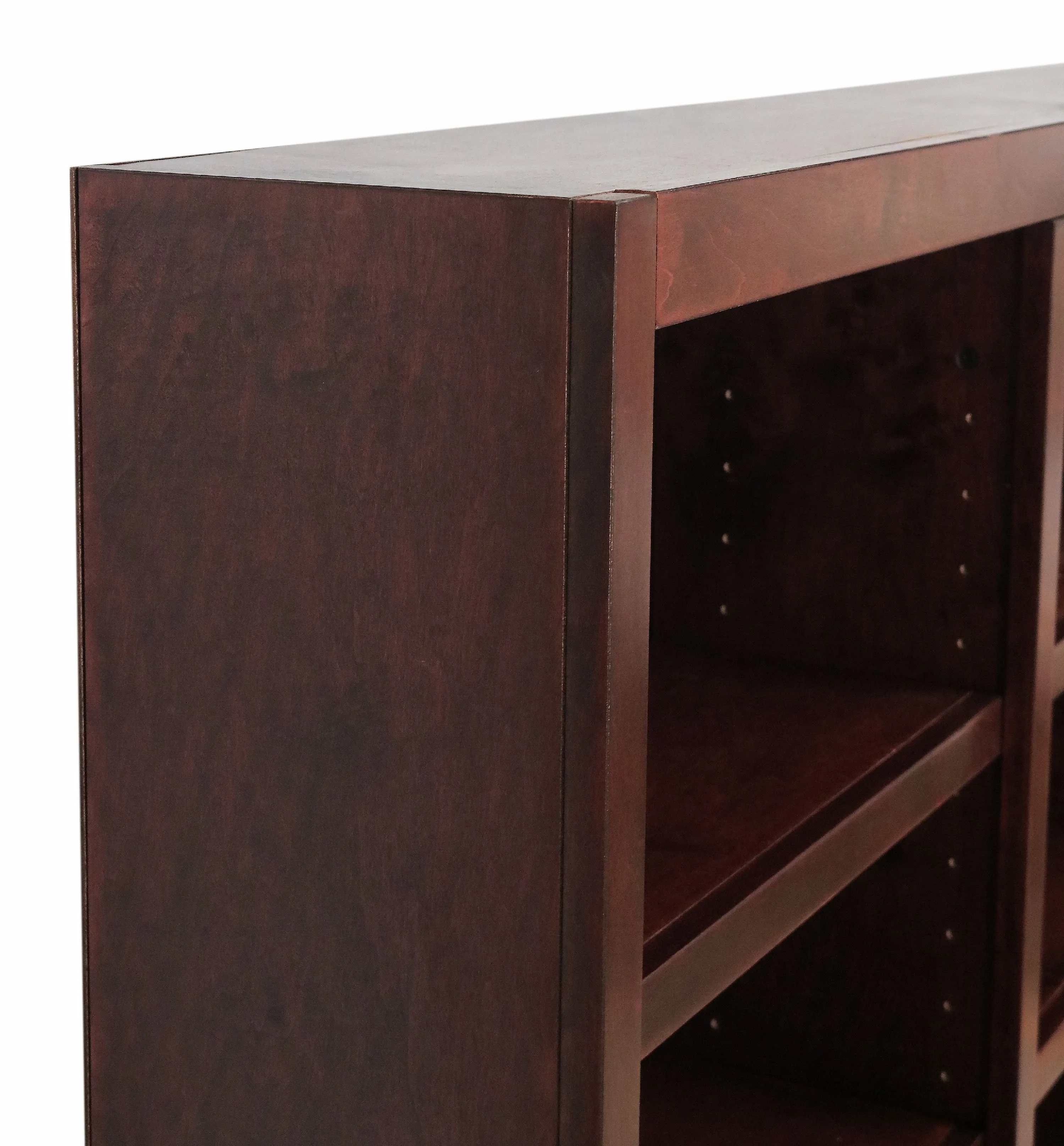 Concepts in Wood 18 Shelf Triple Wide Wood Bookcase, 84 inch Tall - Cherry Finish - Image 4