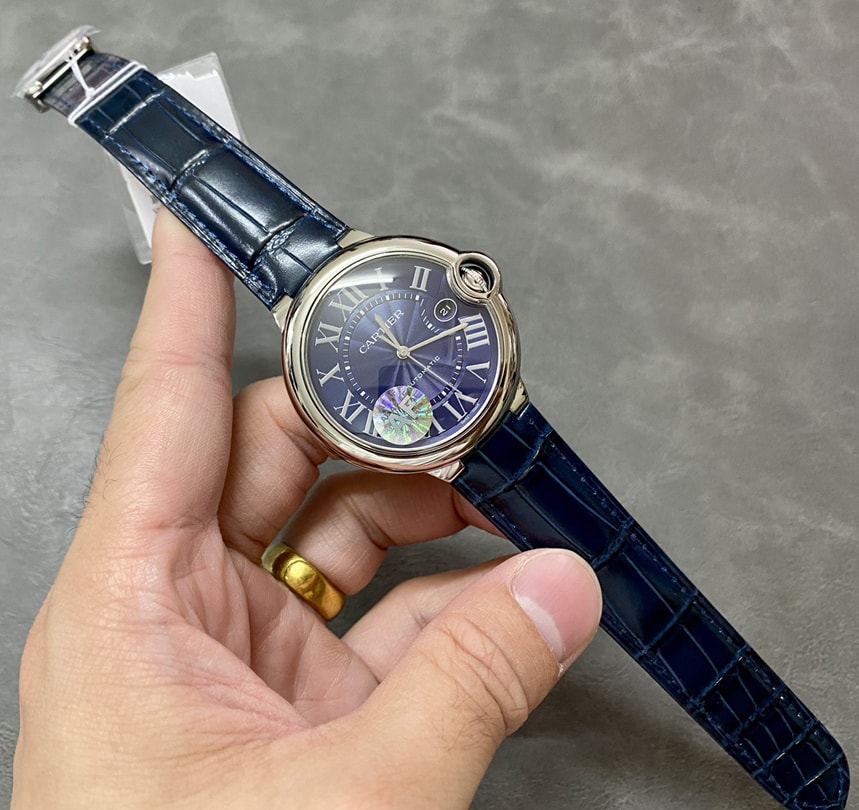 Cartier Ballon Bleu de Fake Cartier Watch Stainless Steel 42mm Blue Dial WSBB0027(1:1 replica) - Top club