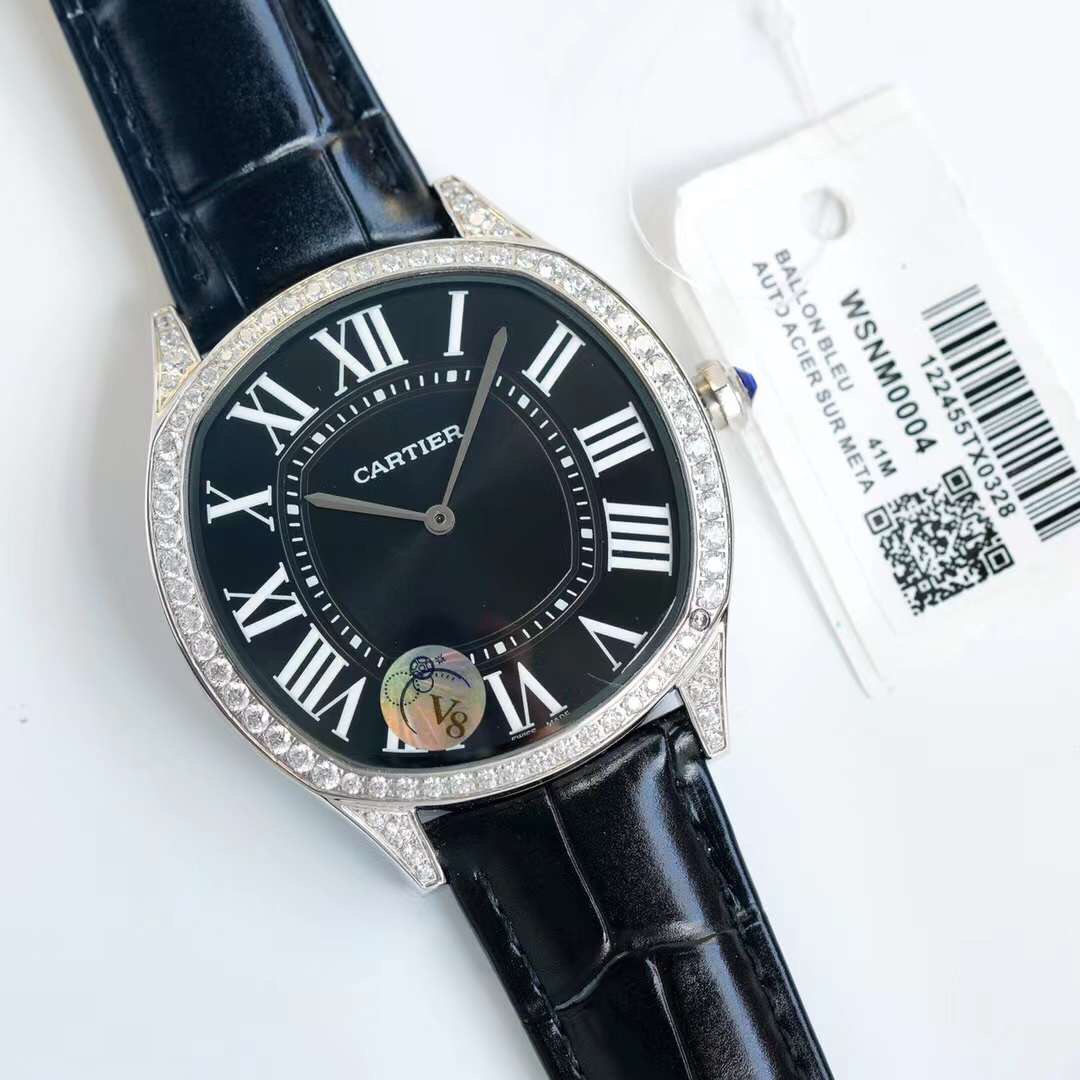Cartier - Drive de Cartier diamonds in white gold - 40mm smooth(1:1 replica) - Top club