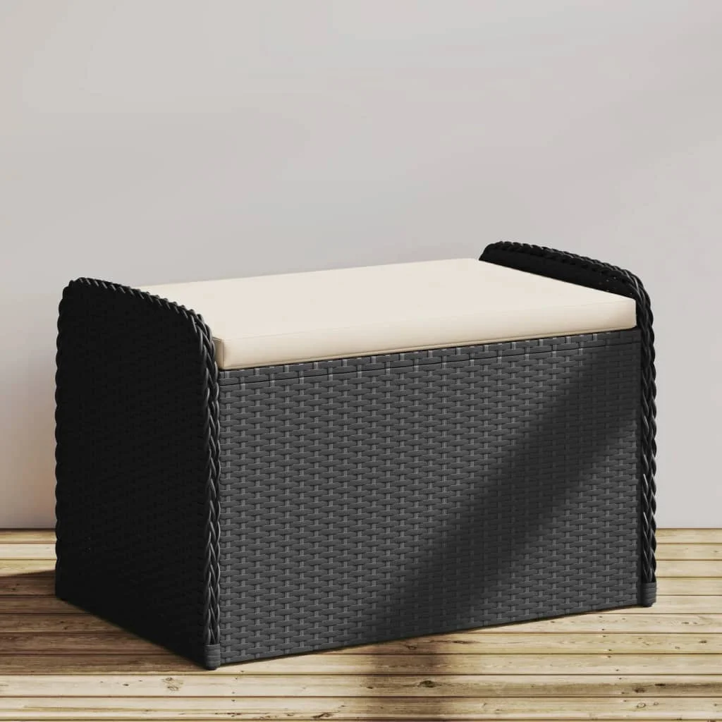 vidaXL Storage Bench with Cushion Outdoor Garden Seat Furniture Poly Rattan - Image 40