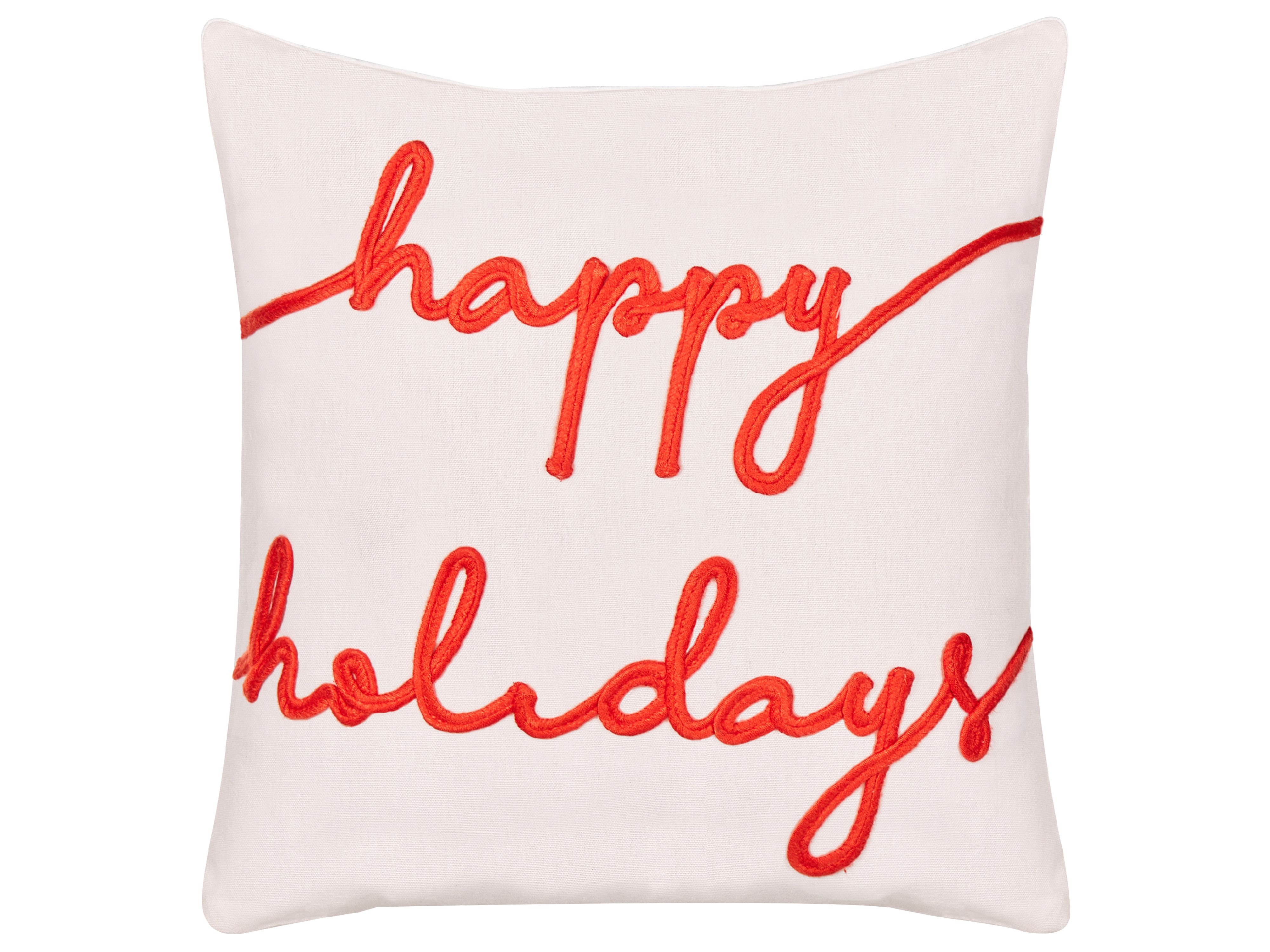 Throw Cushion EXACUM Velvet 45 x 45 cm White Christmas Motif