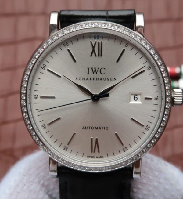 Replica IWC MK Portofino IW356514 Silver Dial Diamonds Bezel - Top club
