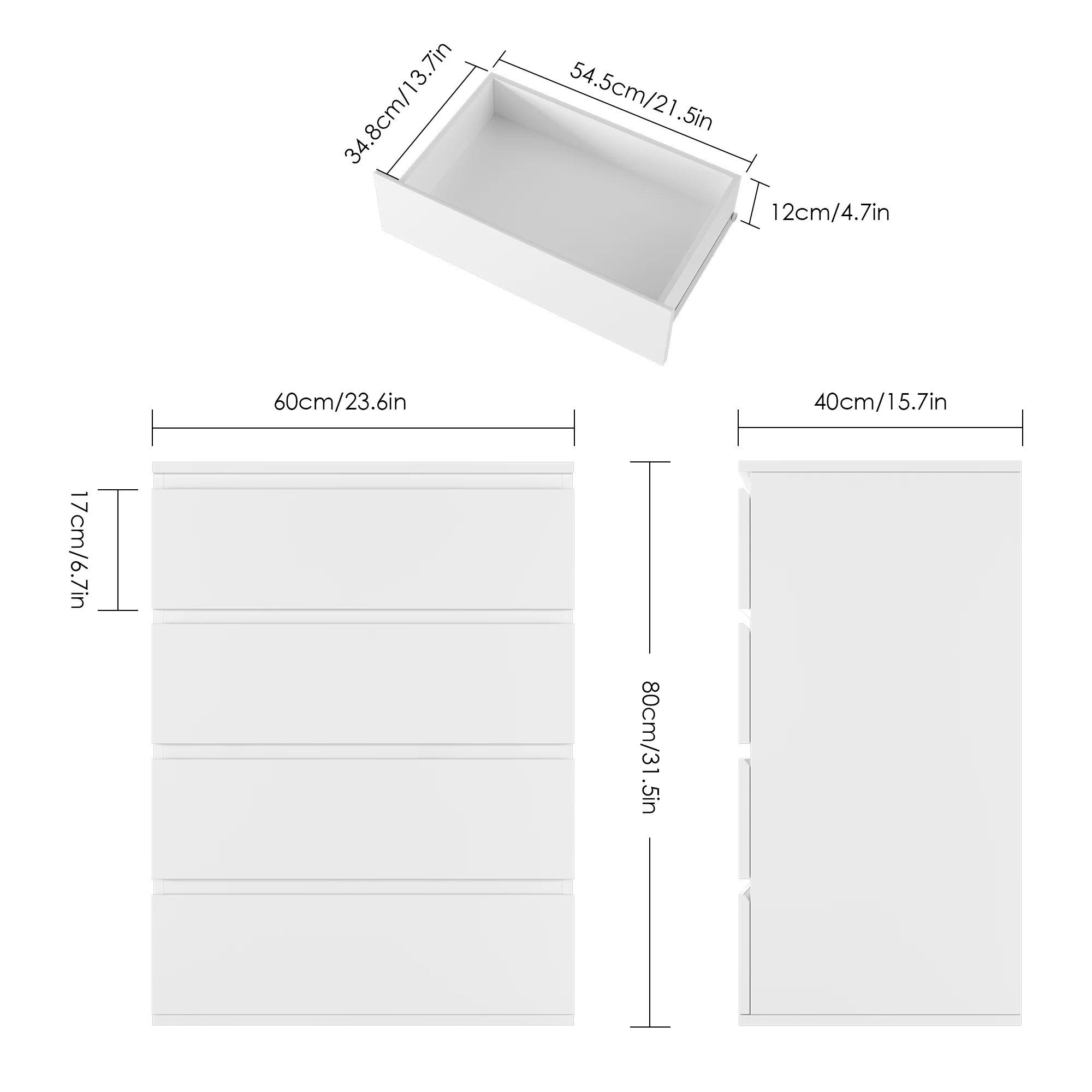 Homfa 5 Drawer White Dresser, Modern Storage Cabinet for Bedroom,Tall Chest of Drawers for Living Room - Image 29