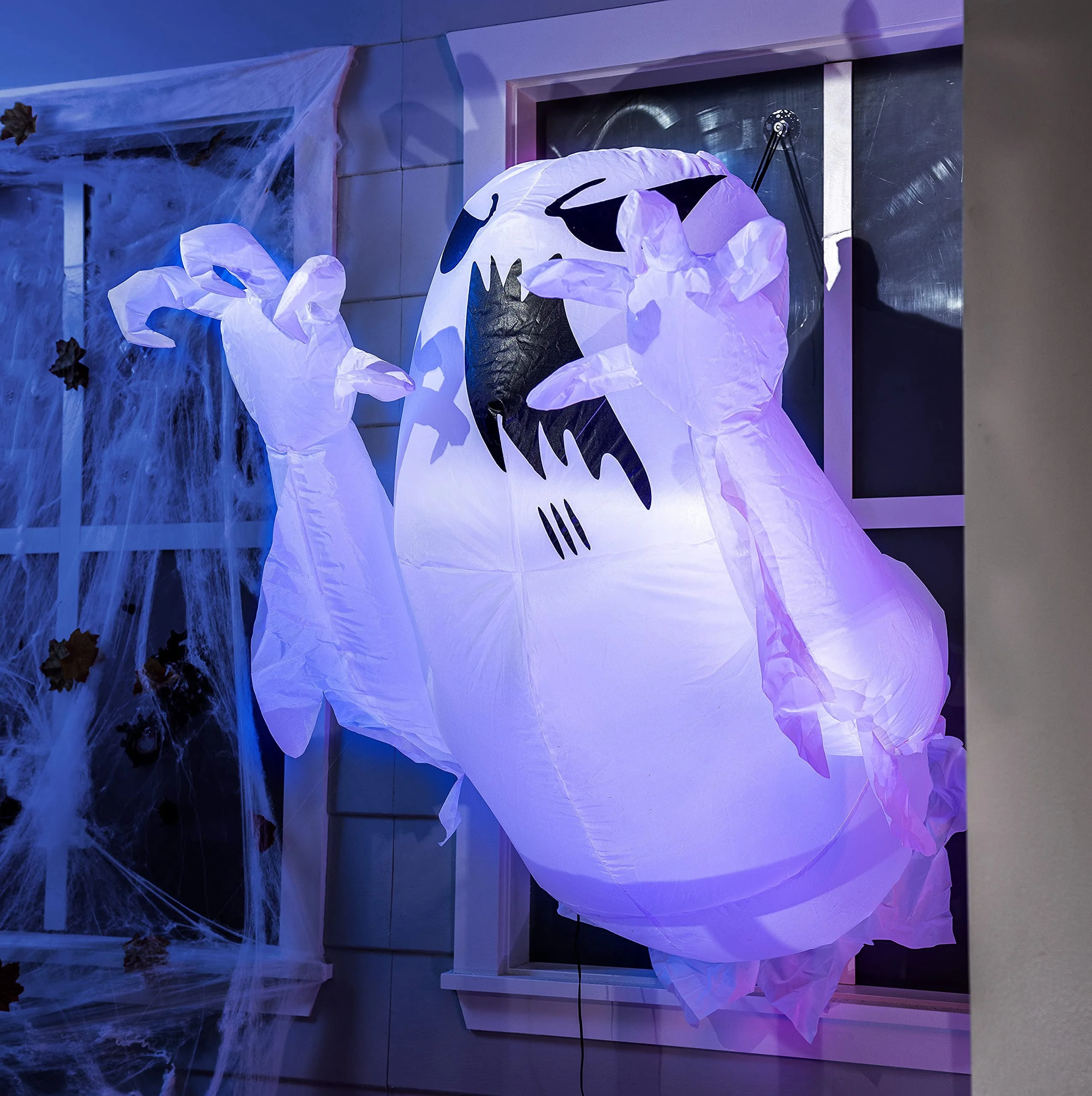 Joyfy 4.5 FT Halloween Inflatable Decorations Outdoor Scary Flying Ghost Broke Out from Window with Built-in LED Blow Up Inflatable for Window Decoration Yard Garden Lawn Decor - Image 13 Joyfy 4.5 FT Halloween Inflatable Decorations Outdoor Scary Flying Ghost Broke Out from Window with Built-in LED Blow Up Inflatable for Window Decoration Yard Garden Lawn Decor - Image 13