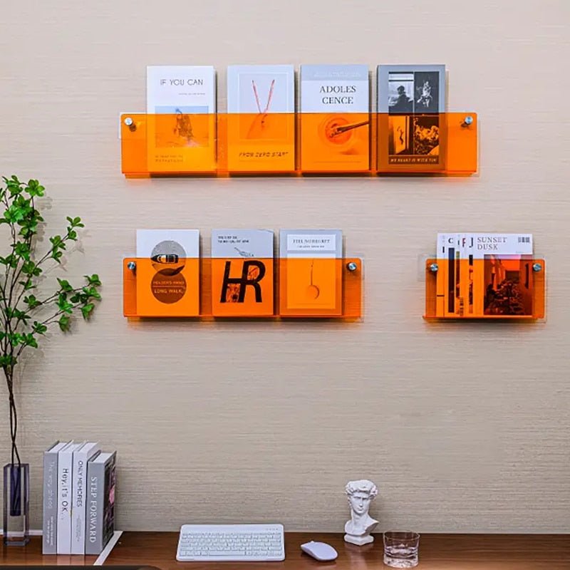 Milieuvriendelijke Wandmontage Tijdschriftenhouder van Acryl – Stijlvol en Ruimtebesparend, Verkrijgbaar in 12 Kleuren