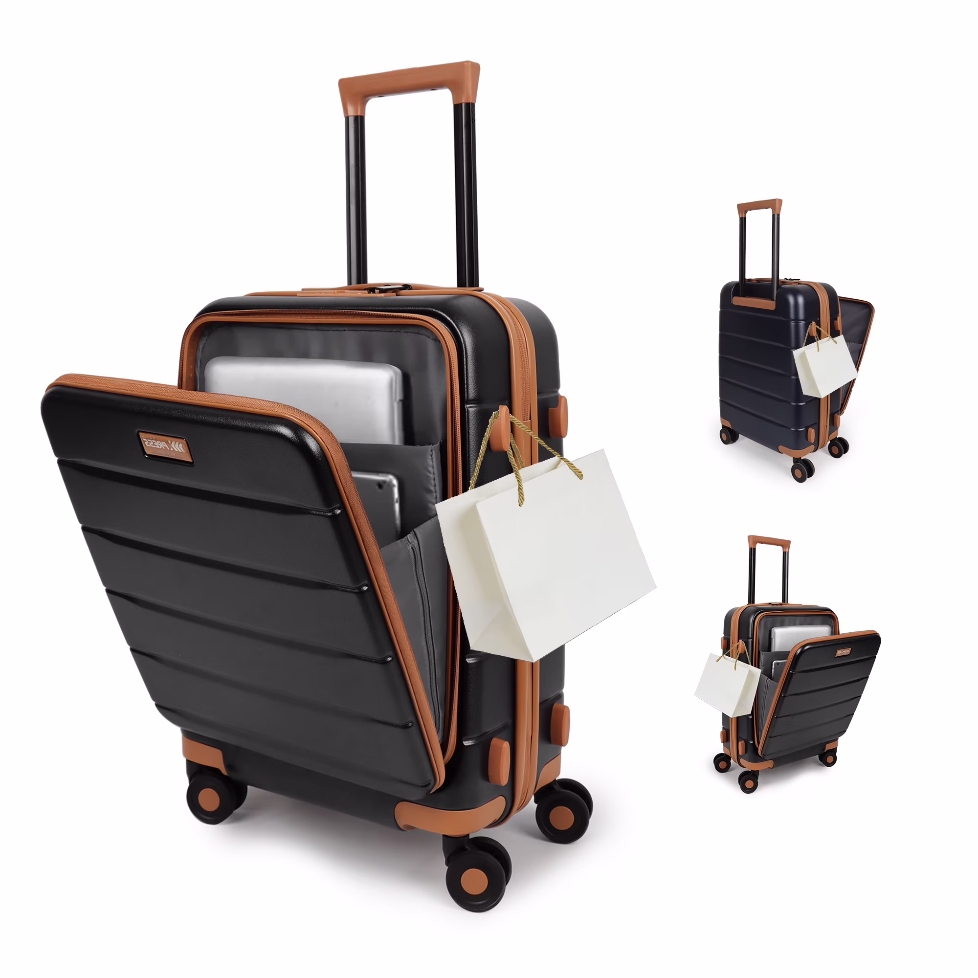 Carry On Luggage 22 x 14 x 9 Airline Approved Lightweight Hardside Spinner Luggage with TSA Lock and Laptop Compartment, Beige, CY2431 - Image 5