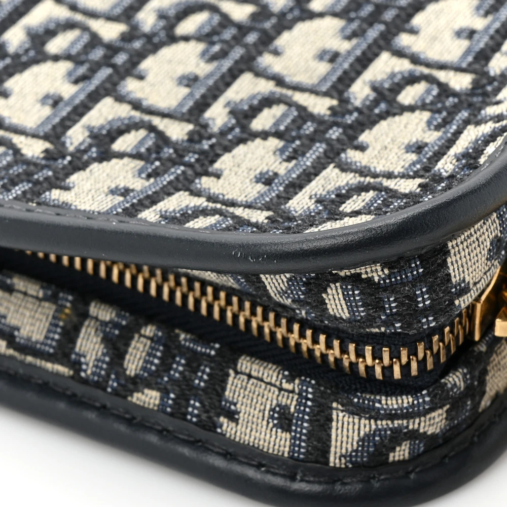 Dior Blue Oblique Canvas Diorquake Clutch Gold Hardware High-end reps1:1High-quality replica