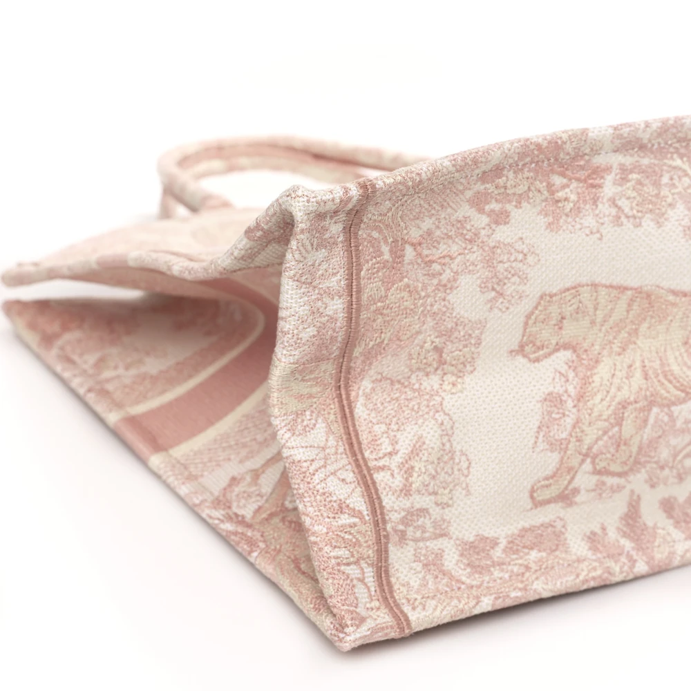 Superfake Dior Book Tote in Pink Embroidered Canvas1:1High-quality replica