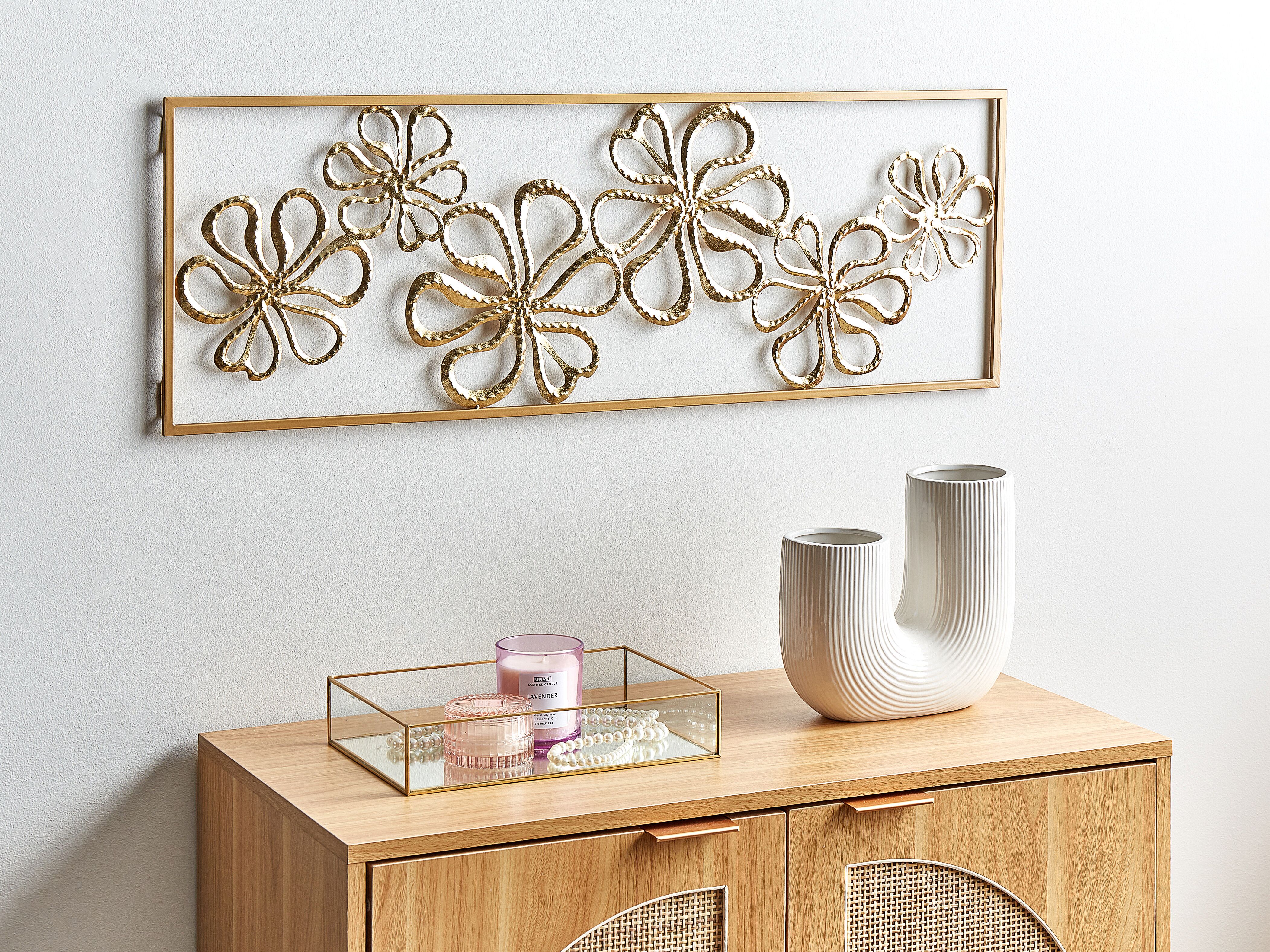 Wall Decor Flower CERIUM Metal 31 cm Gold