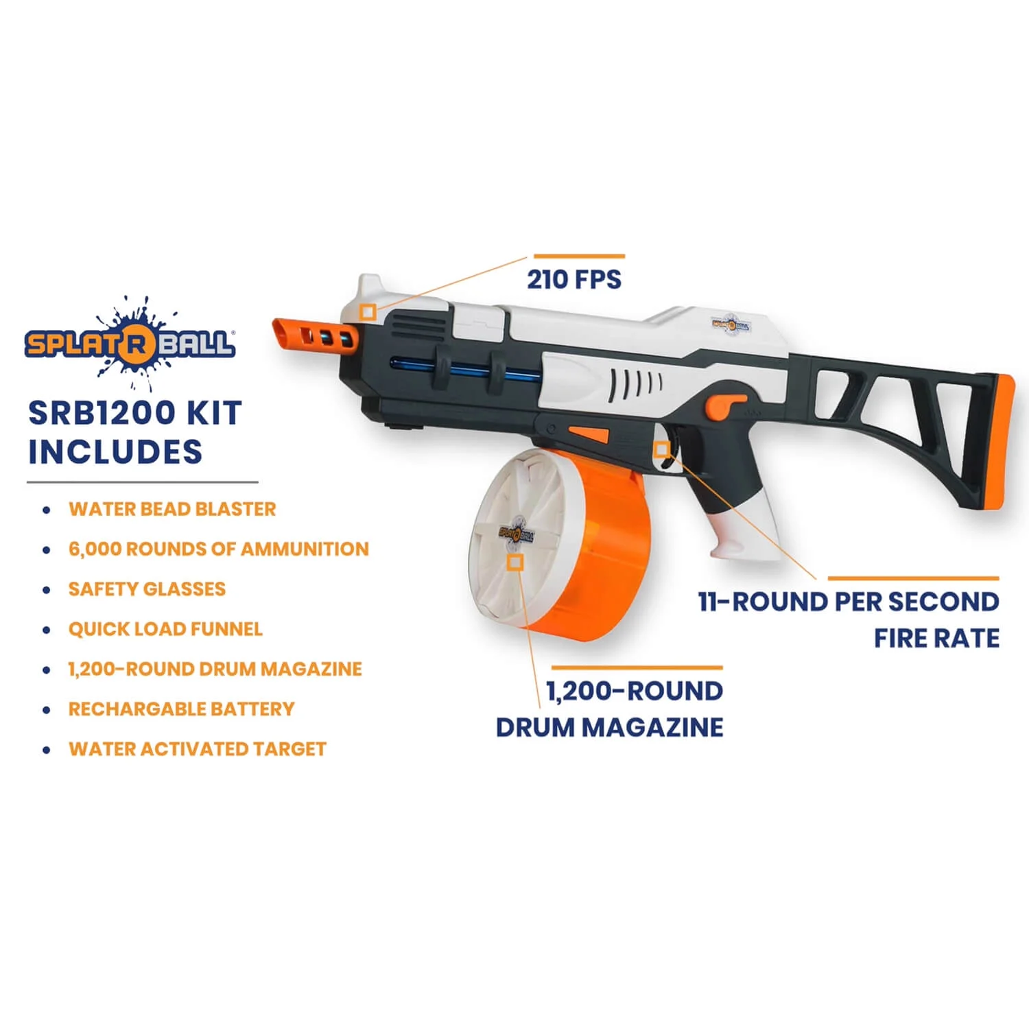 Splat-R-Ball SRB1200 Blaster Kit Orange - Image 2