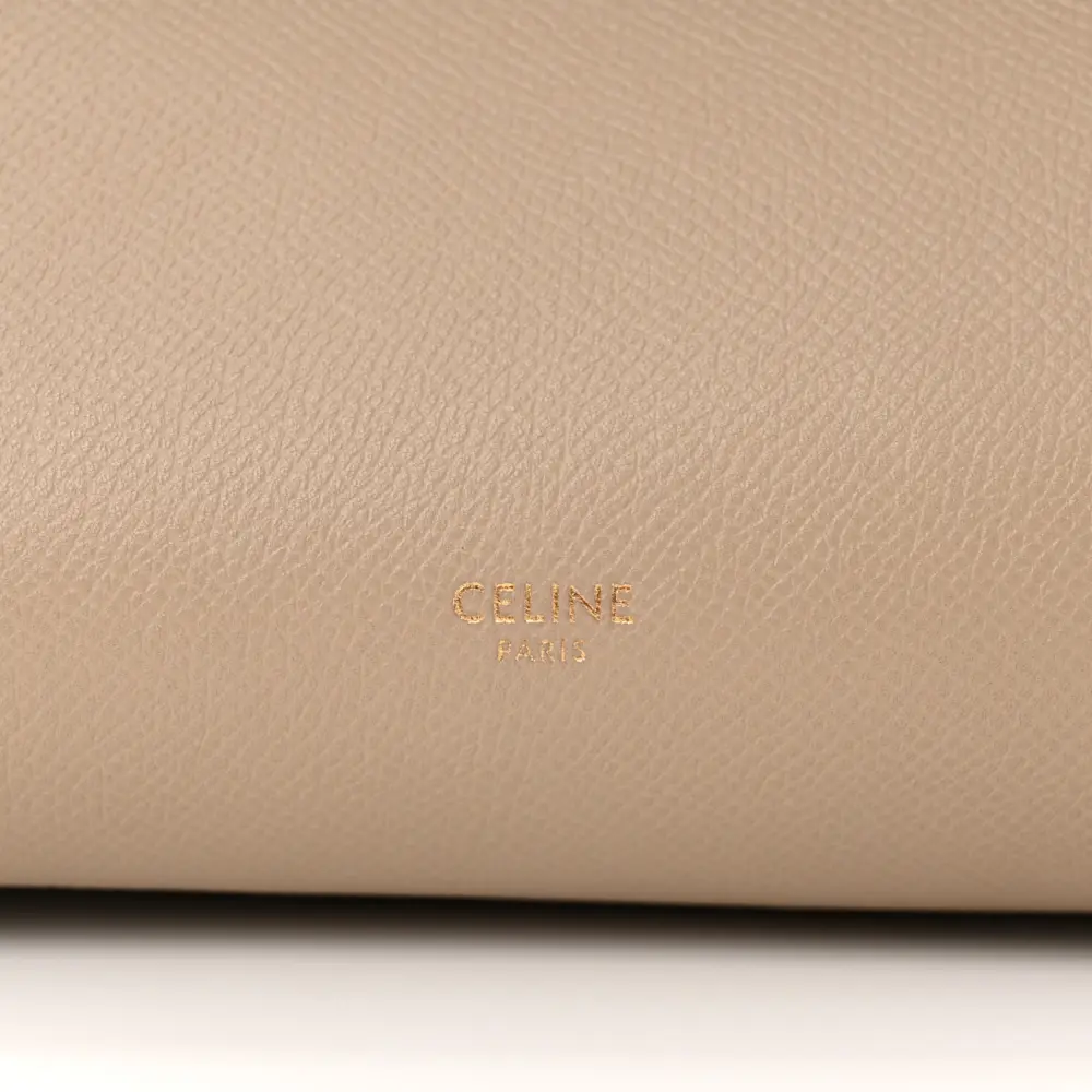 Celine Light Taupe Grained Calfskin Leather Mini Belt Bag Rep1:1High-quality replica