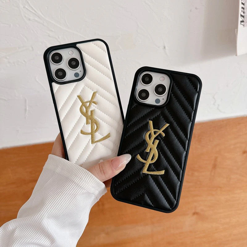 Saint Black & White Leather iPhone Case - Wholesale & Influencer