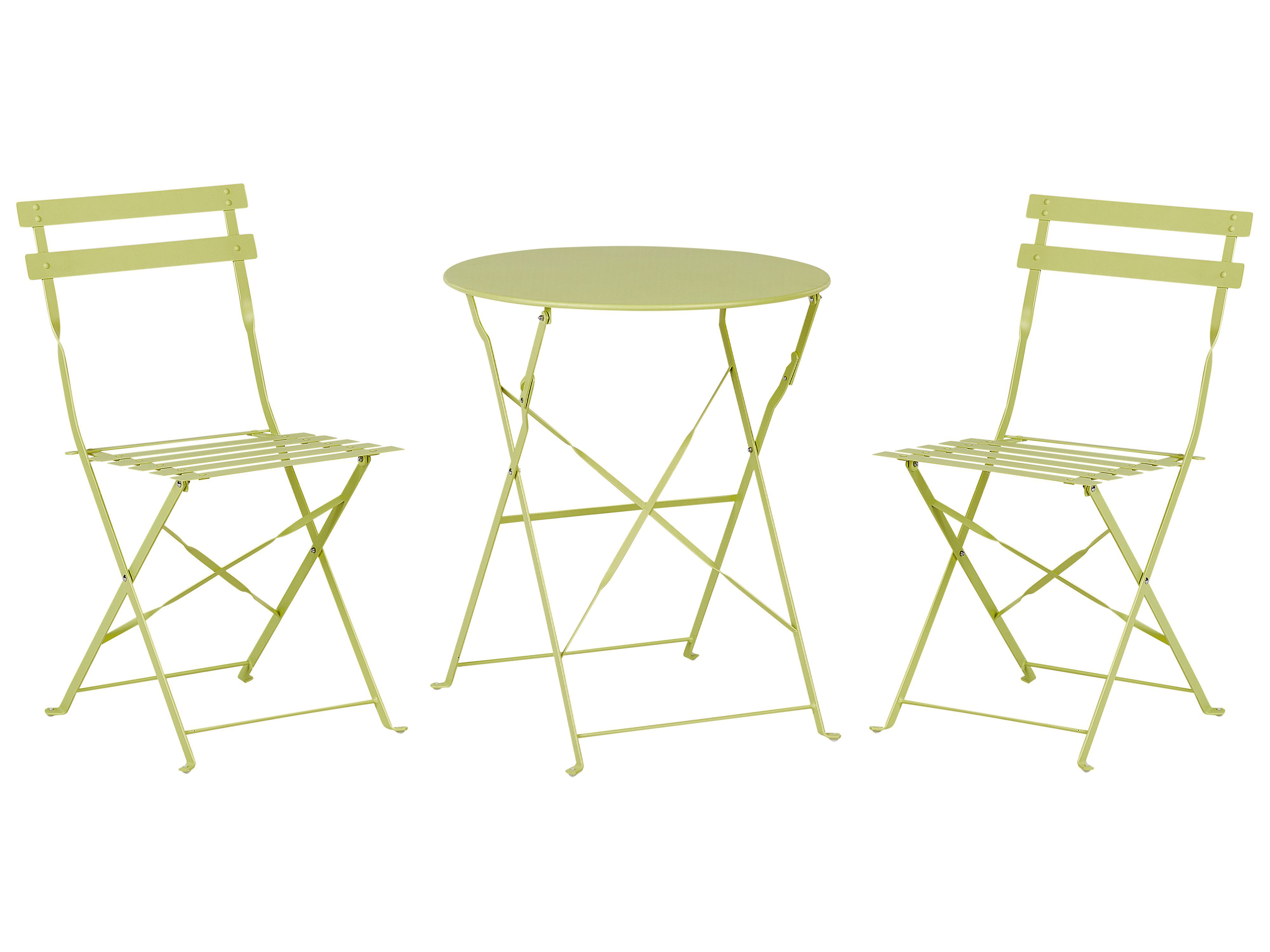 Bistro Set Folding FIORI Metal Lime Green