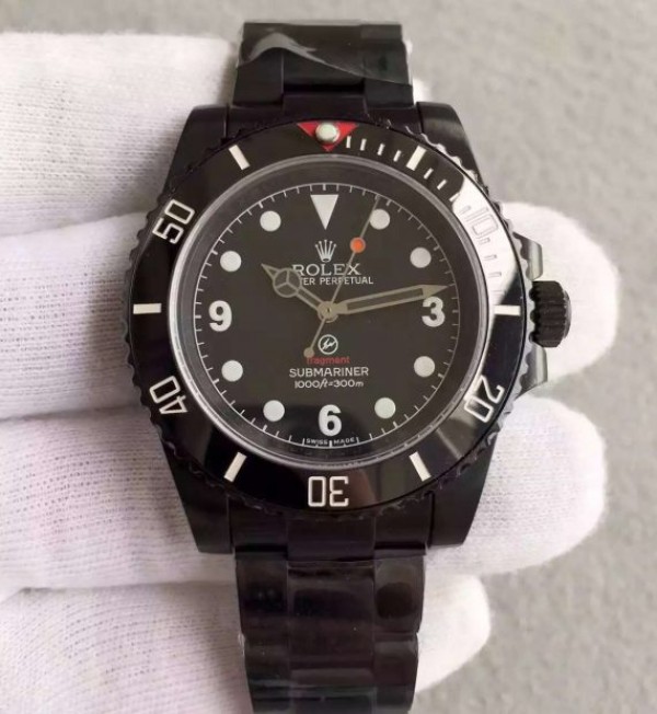 Replica Rolex Fragment Submariner 116610 PVD Black Dial PVD Bracelet A2836 - Elite Watch Atelier