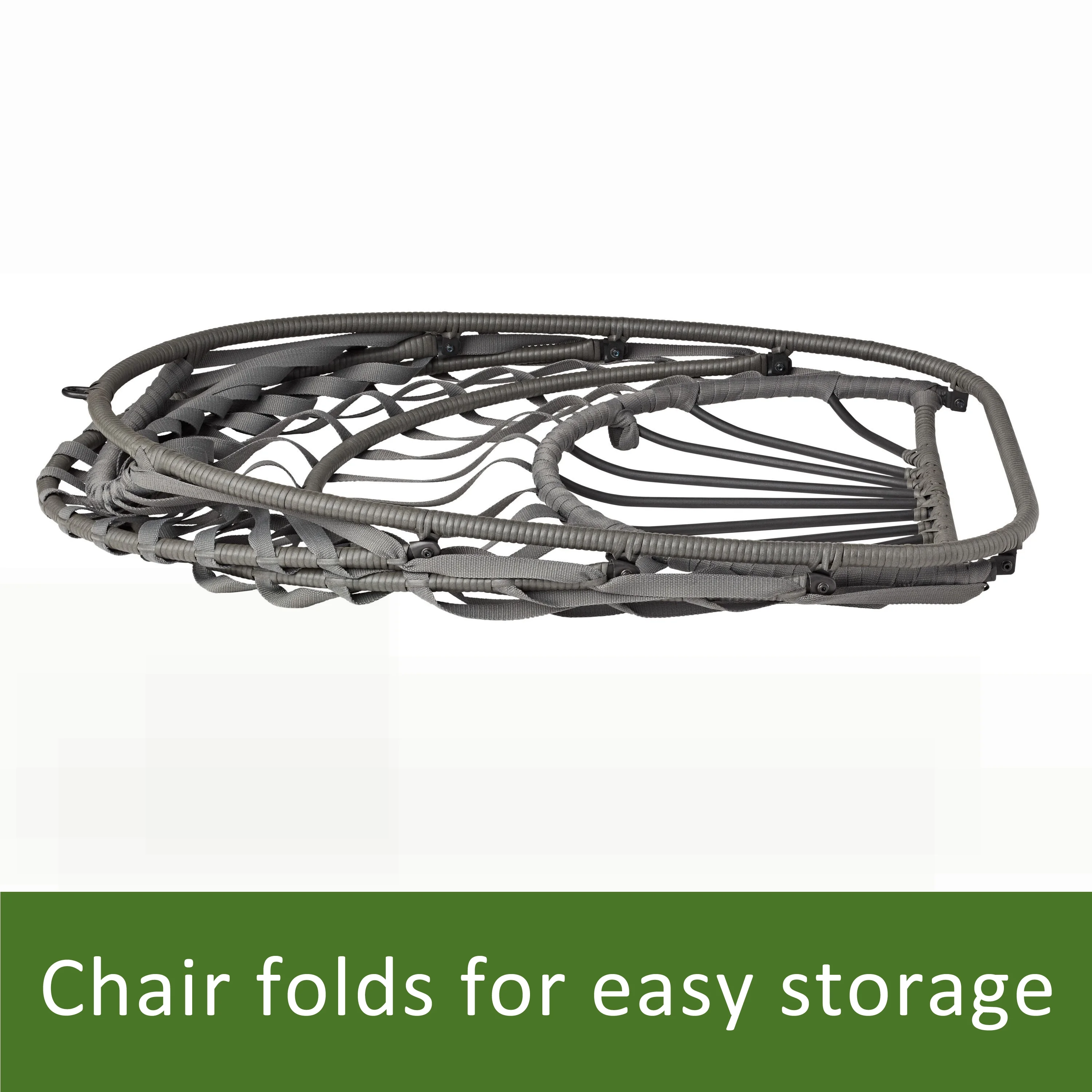 Mainstays Outdoor Wicker Patio Hanging Egg Chair, Gray - Image 6