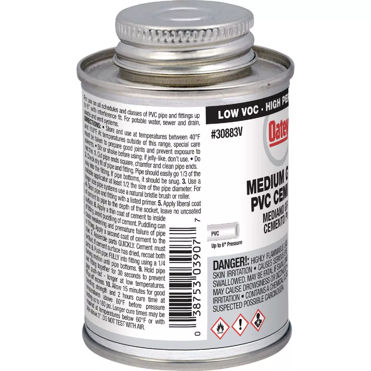 Oatey 4 Oz. Low Voc Gray PVC Cement