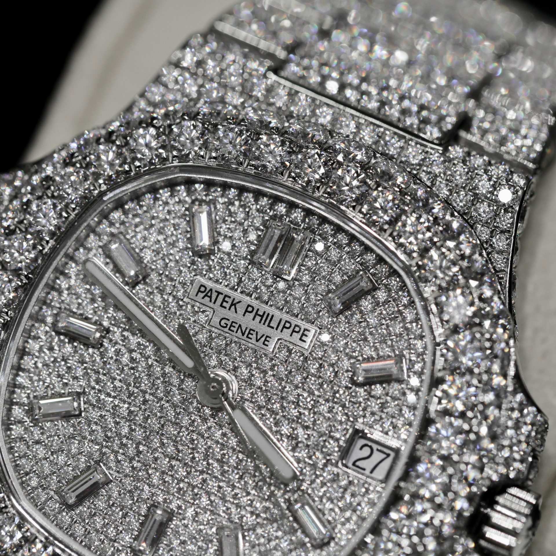 Patek Philippe Best Replica Watch Nautilus 5719 Custom Full Moissanite Diamonds 40mm - Top club
