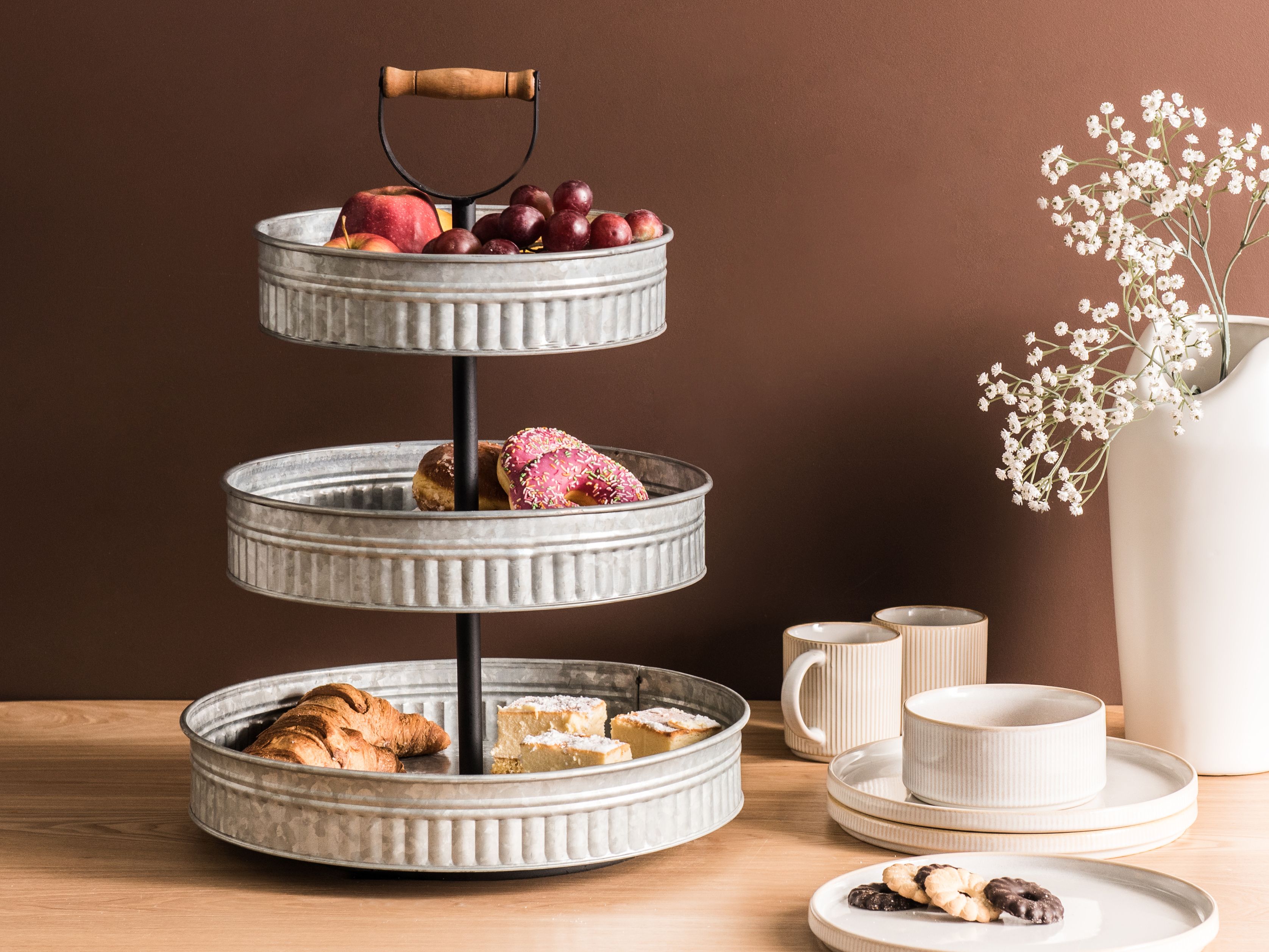 3-Tiered Cake Stand KOUIGN Silver