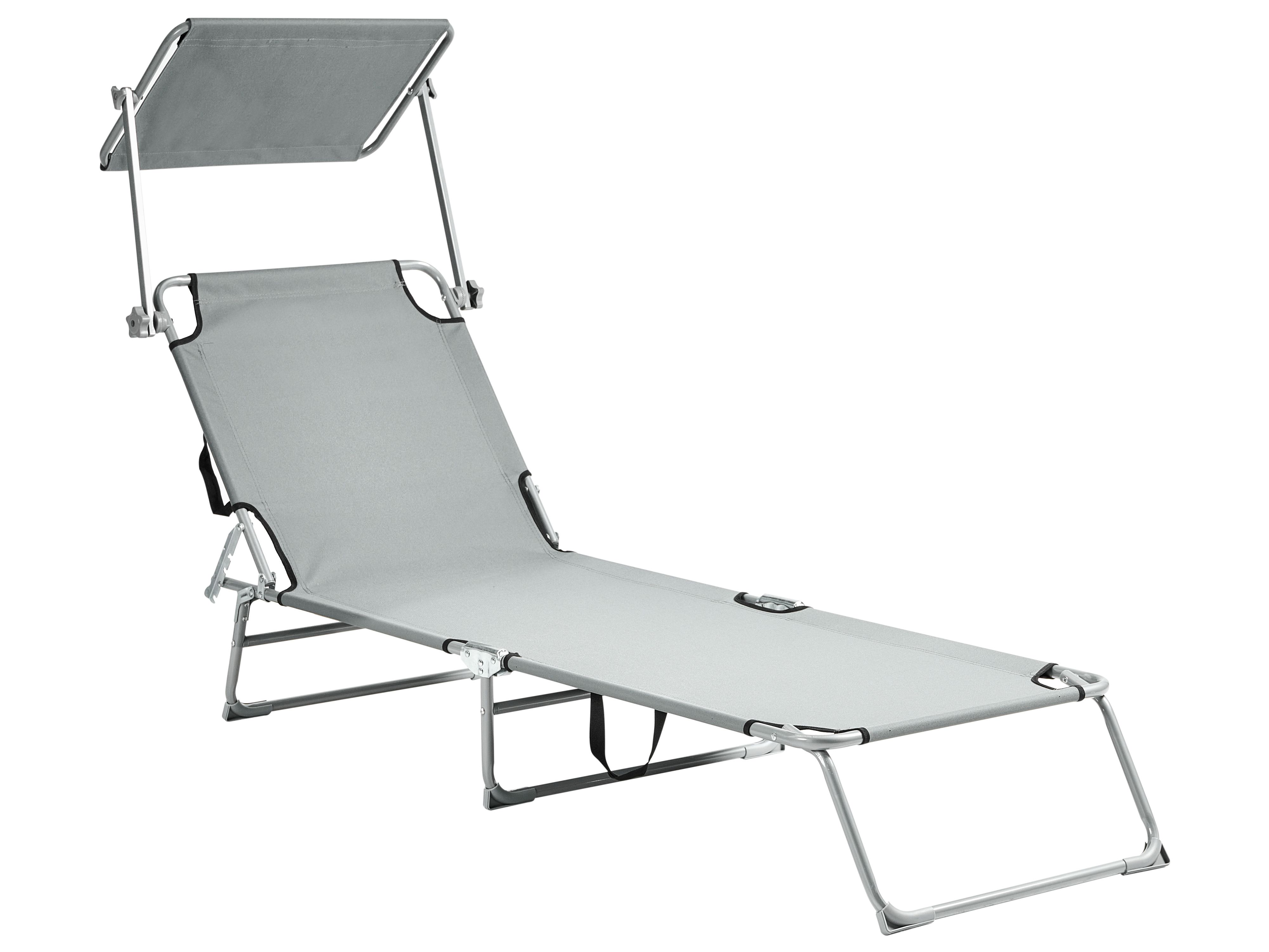Sun Lounger FOLIGNO Reclining Metal Grey