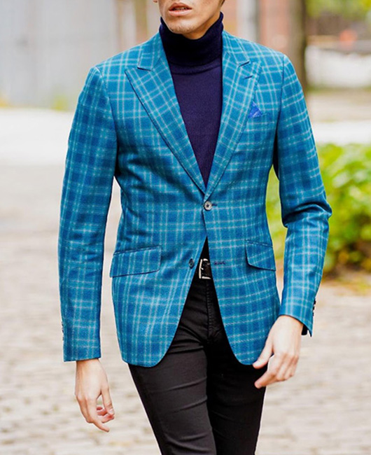 Daily Plaid Lapel Collar Pockets Single Breasted Blazer