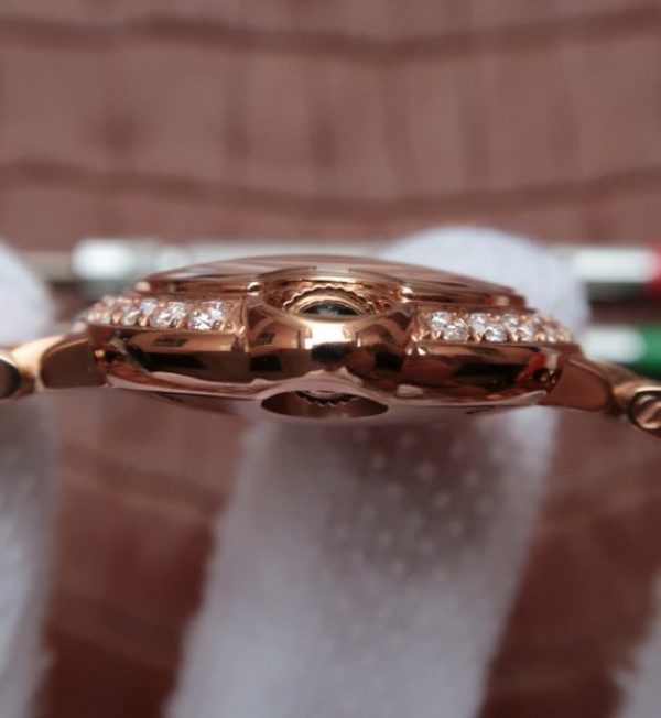 Replica Cartier Ballon Bleu 28mm RG Diamonds Bezel White Dial Bracelet Ronda Quartz - Top club