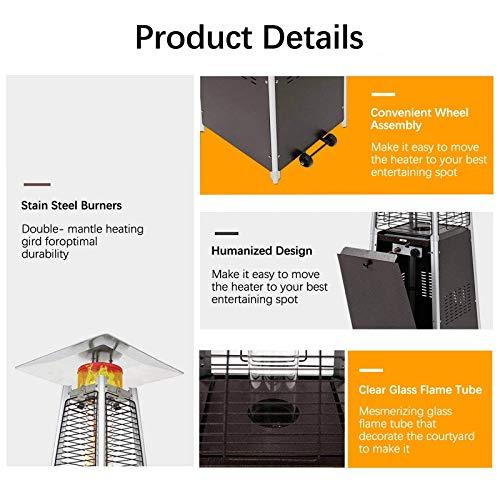2-Sets Pyramid Outdoor Heater Standing, 42,000 Btu Tower Patio Heaters Propane - Image 9