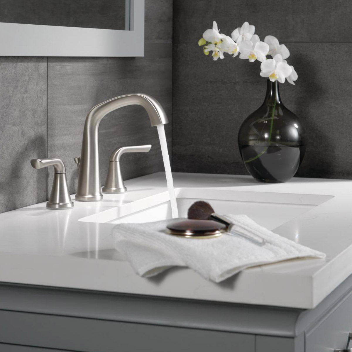Delta Larkin Two Handle Widespread Bathroom Faucet